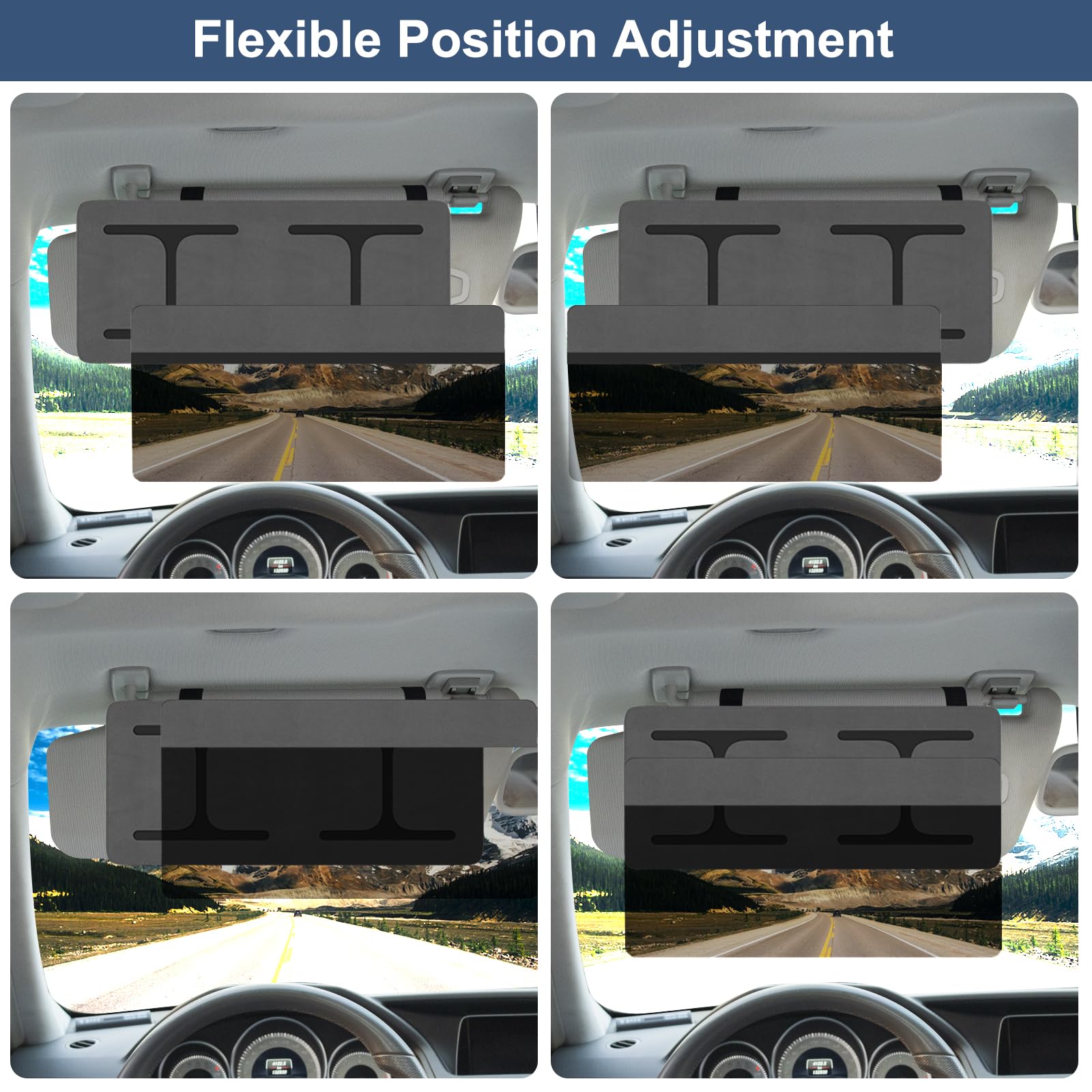 Nazzo Polarized Sun Visor Extender For Car, Car Visor Extender Attachment Sun Blocker, Anti-Glare Removable Pc Lens To Expand Su