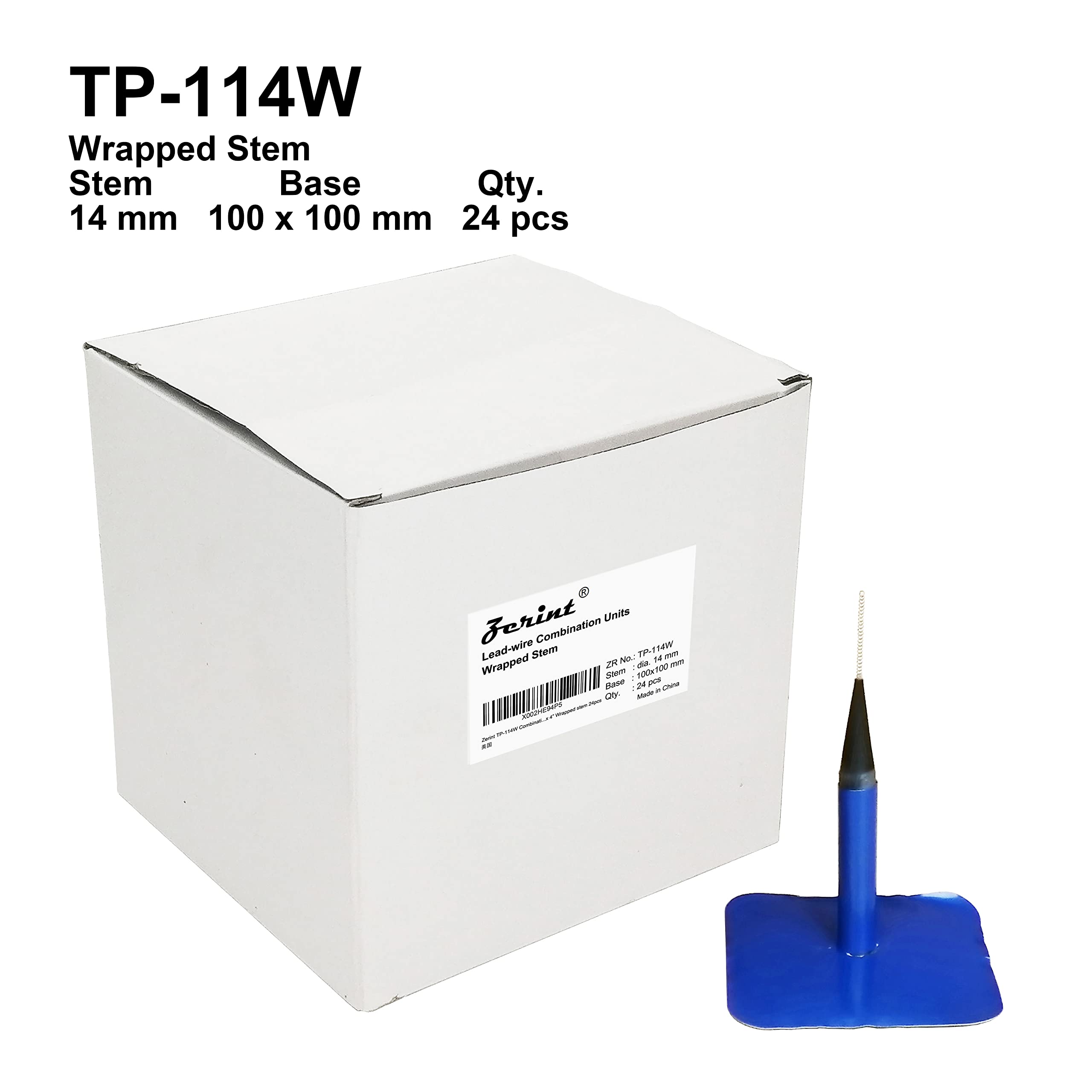 Zerint Tp-114W Combination Repair Unit, Tire Repair Patch Plug 9/16'' X 4'' Wrapped Stem 24 Pcs