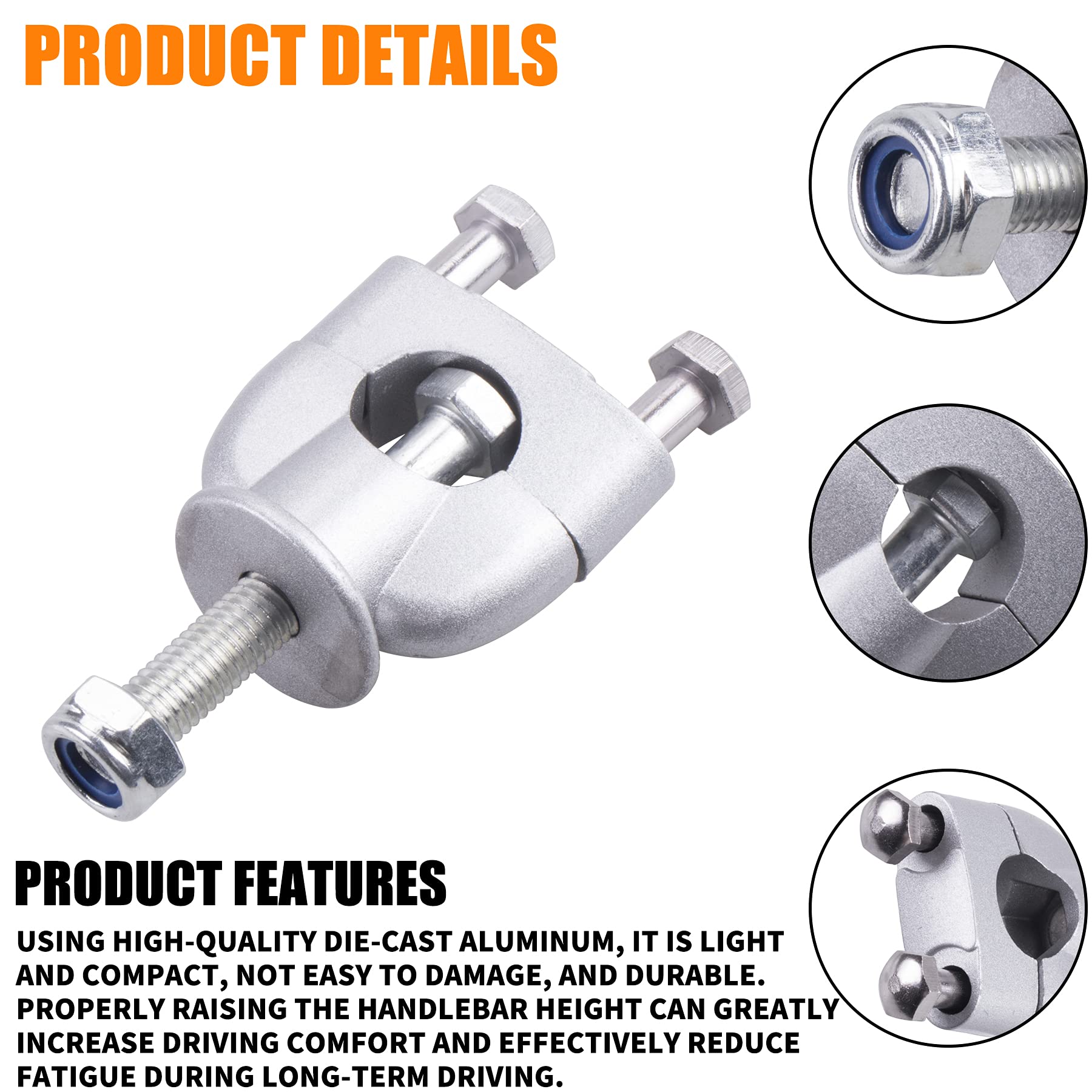 Mrelc Motorcycle Handlebar Risers Mount Clamps Fit For 22Mm 7/8'' Motorcycle Dirt Pit Bike Atv Scooter Moped