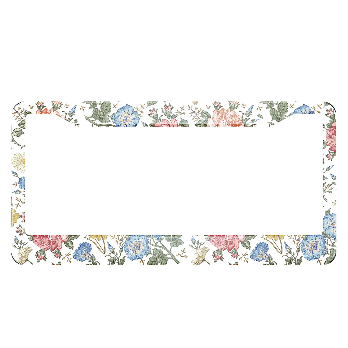 Swono Floral License Plate Frame Beautiful Chamomile Rose Petunia Wildflowers Print License Plate Cover Aluminum Metal License P