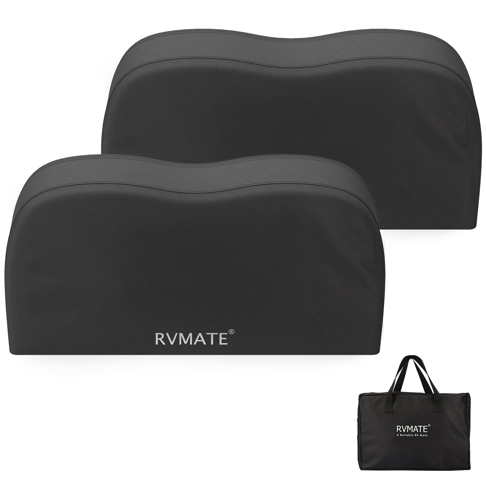 RVMATE RV Tire Covers, Dual Axle Wheel Cover (2 Pack) Fits 24''-27'' Diameter Tires, Waterproof Anti-UV 600D Oxford Black Dual T