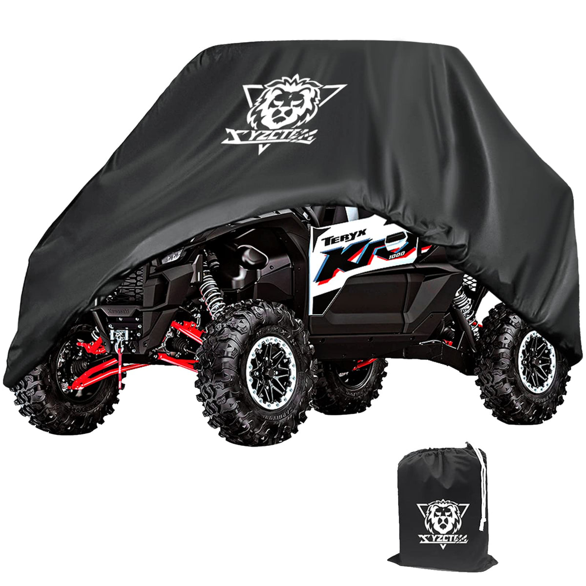 XYZCTEM UTV Cover with Heavy Duty Black Oxford Waterproof Material, 114'' x 65'' x 75'' (290 165 191cm). Protects UTV From Rain,