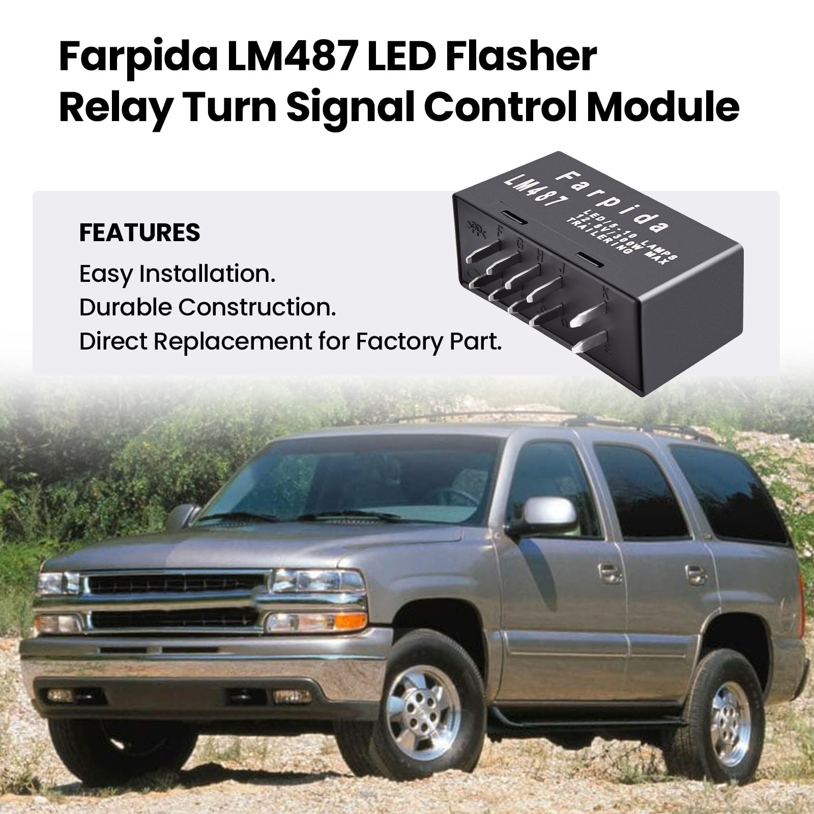 Farpida Lm487 10383321 15764135 15231201 Led Flasher Relay Turn Signal Compatible With Chevy Gmc Cadillac Hummer 2003-2007 Hazar