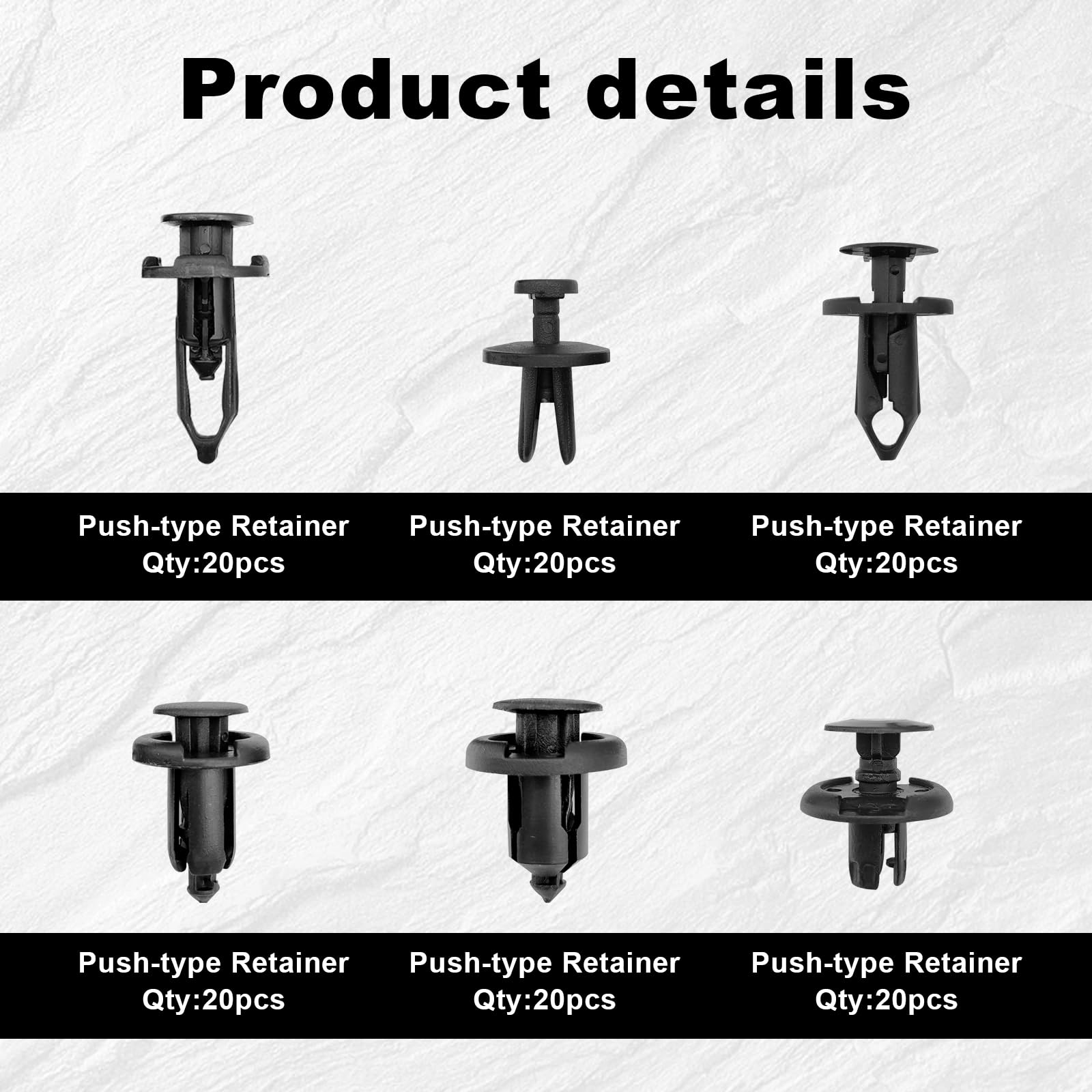 120pcs Retainer Clips Push Type Fasteners 6.8mm 8mm 9mm 10mm - Expansion Screws Replacement Kit with Remover Tool Bumper Push Ri