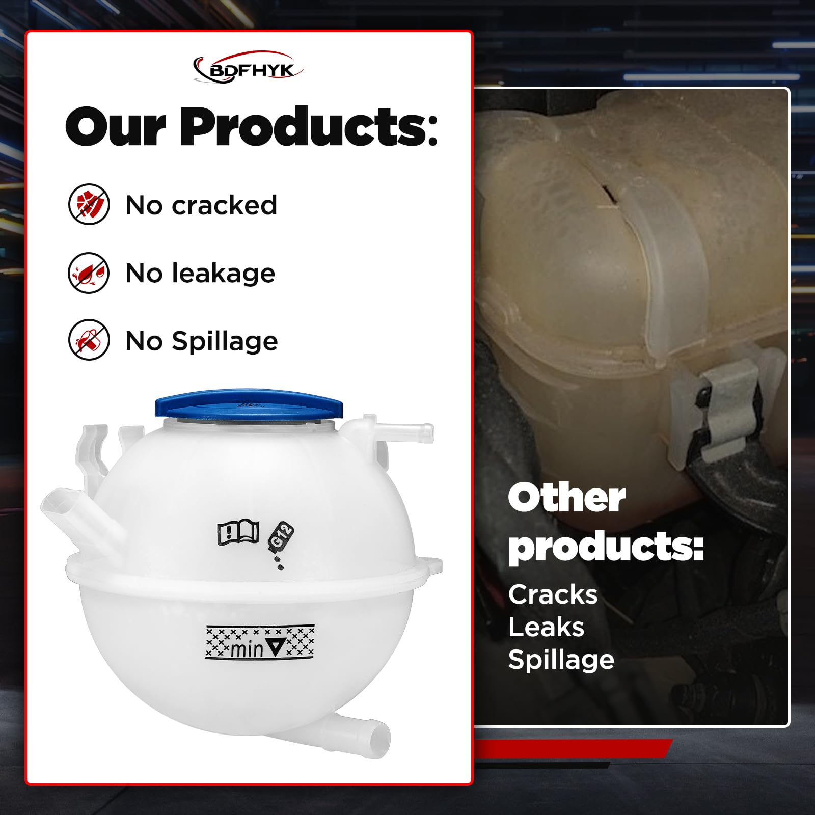 Bdfhyk Engine Coolant Expansion Reservoir Overflow Tank Compatible With Audi A3 Q3 Tt Rs Tts Quattro Volkswagen Vw Beetle Eos Go