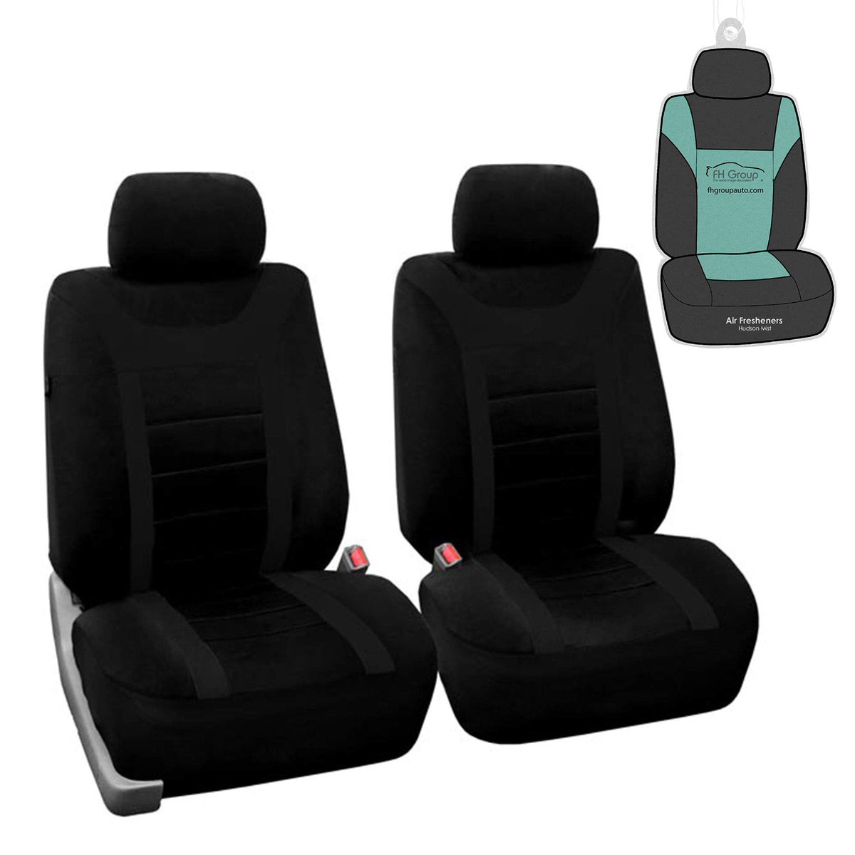 Fh Group Sports Fabric Front Set Car Seat Covers, Airbag Compatible And Fits Detachable Headrests- Universal Fit For Cars Trucks