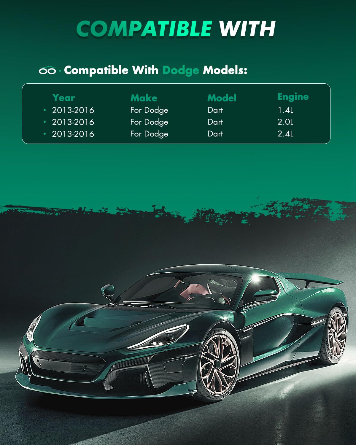 Scitoo D1647 Rear Ceramic Brake Pads Sets Fit For Dodge Dart 2013 2014 2015 2016