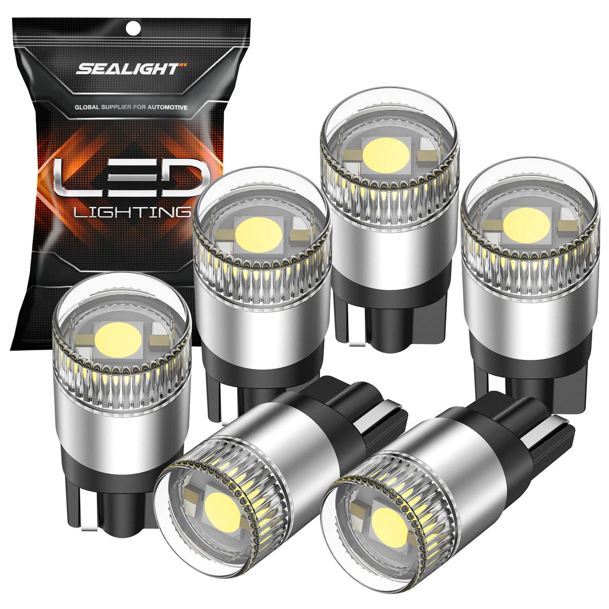 Sealight 194 Led Light Bulbs 6000K White, W5W 168 2825 T10 Car Interior Light Bulb Replacement For License Plate Light, Dome Lig