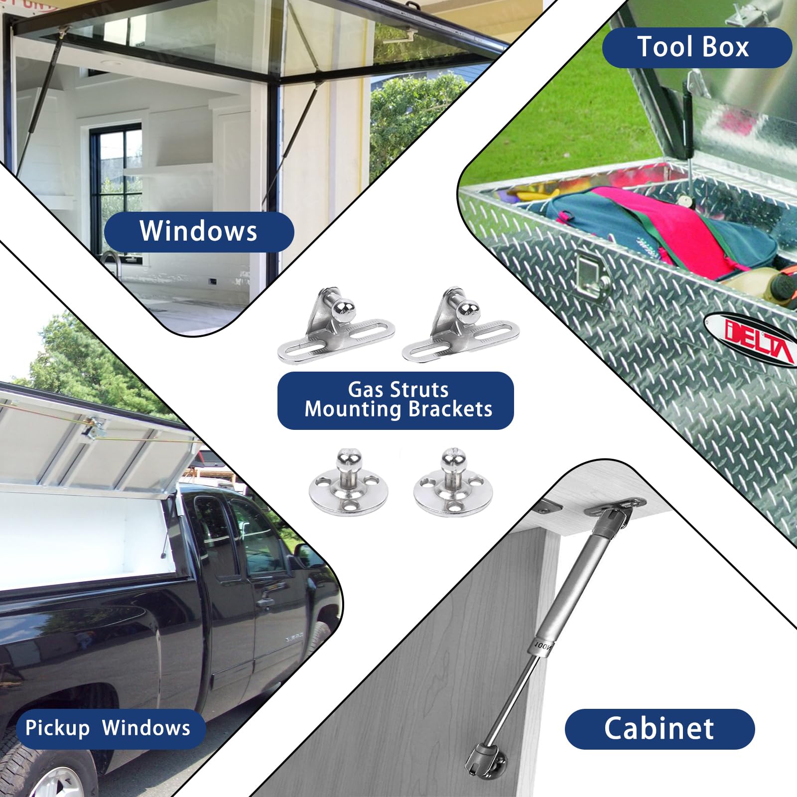 Otuayauto 12 Inch Gas Struts - 107N/24Lbs Universal Lift Support With Mounting Brackets C1603795 - Gas Shocks For Tool Box, Truc