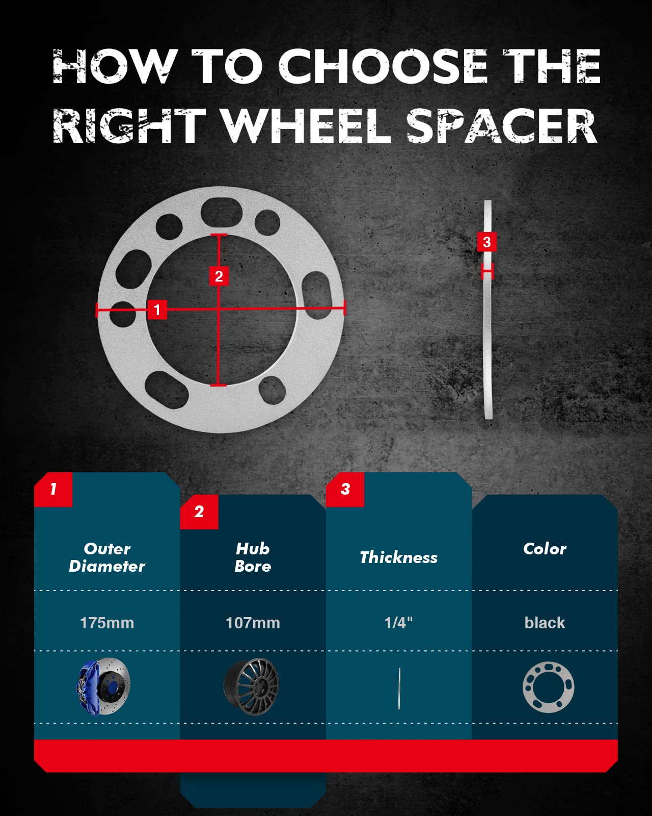 Kax 5X139.7Mm&6X139.7Mm Slip-On Wheel Spacers,Forged 1/4 Inch Lug Centric Wheel Spacers With 107Mm Hub Bore,Fit For Ram 1500,Dak