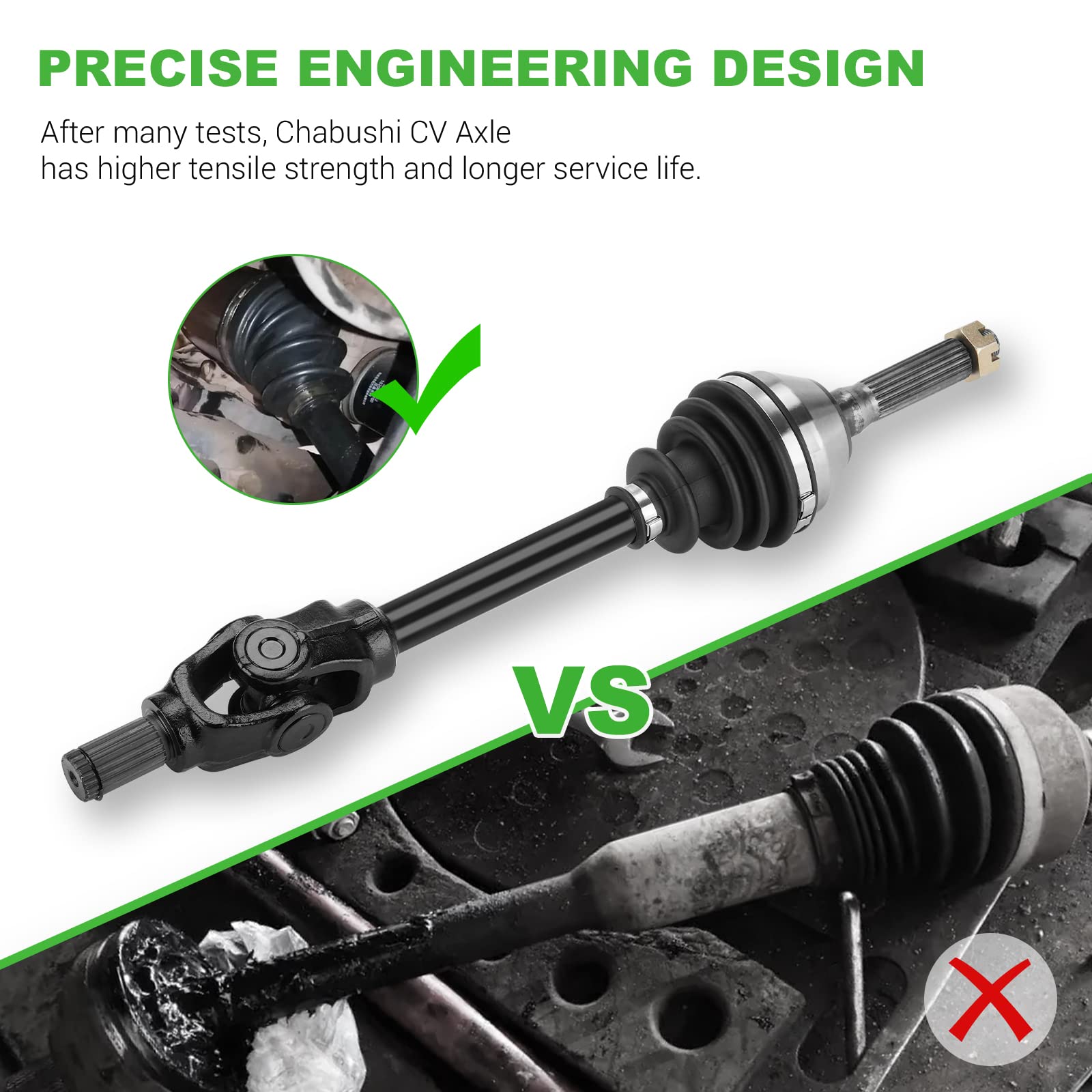 Chabushi Front Rear CV Axle Drive Shaft Full Set Compatible with Polaris Sportsman 400/500 HO/600/700 Left Right (4pcs)