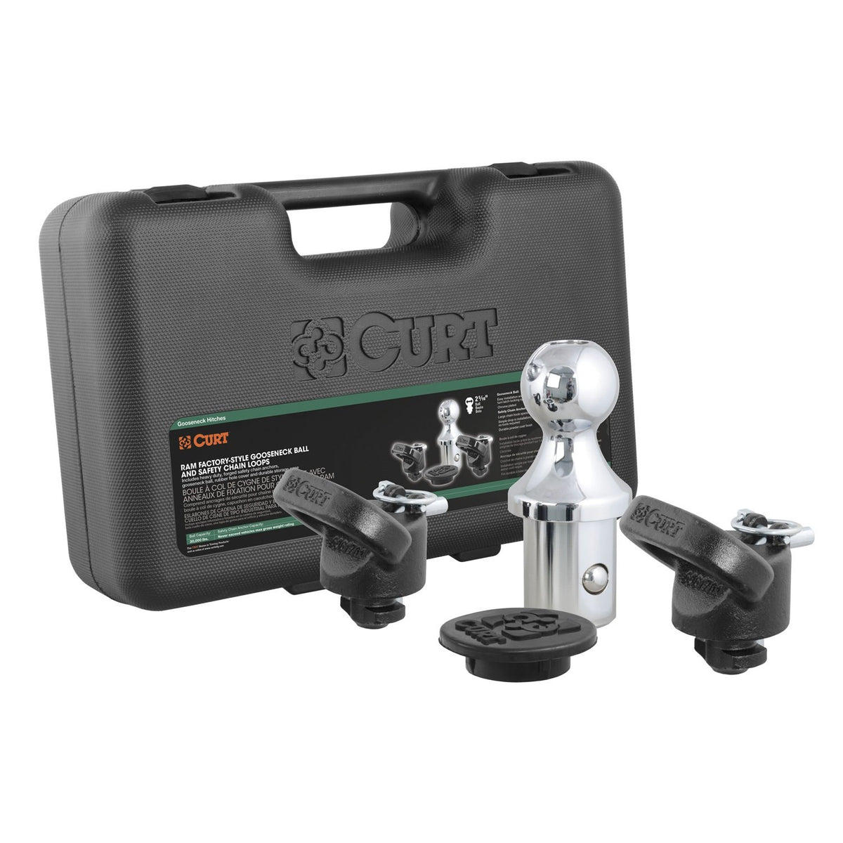 Curt 60618 Oem Puck System Gooseneck Hitch Kit, 30K, 2-5/16-In Ball, Fits Select Ram 2500, 3500, Chrome