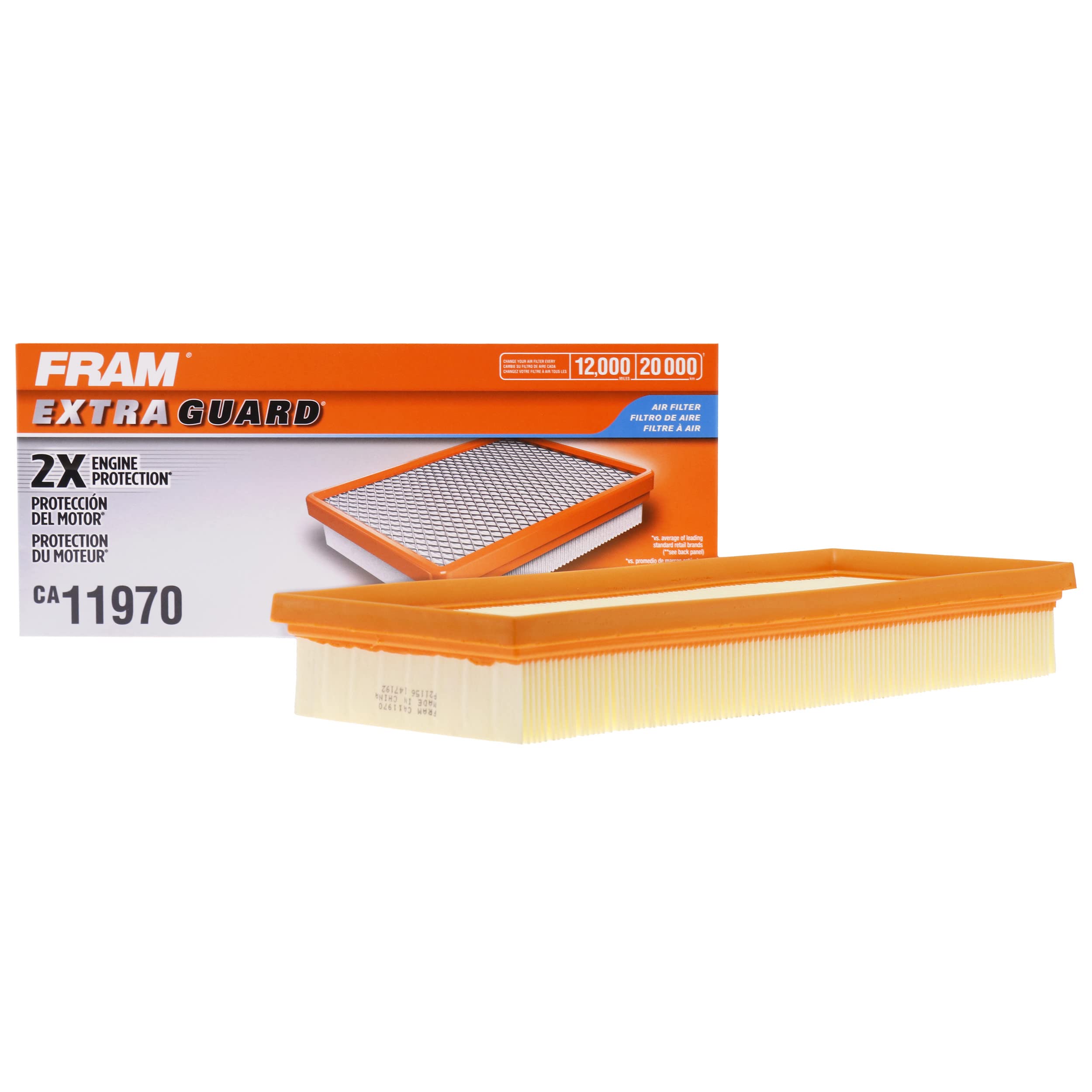 Fram Extra Guard Ca11970 Replacement Engine Air Filter For Select Mercedes-Benz Models, Provides Up To 12 Months Or 12,000 Miles