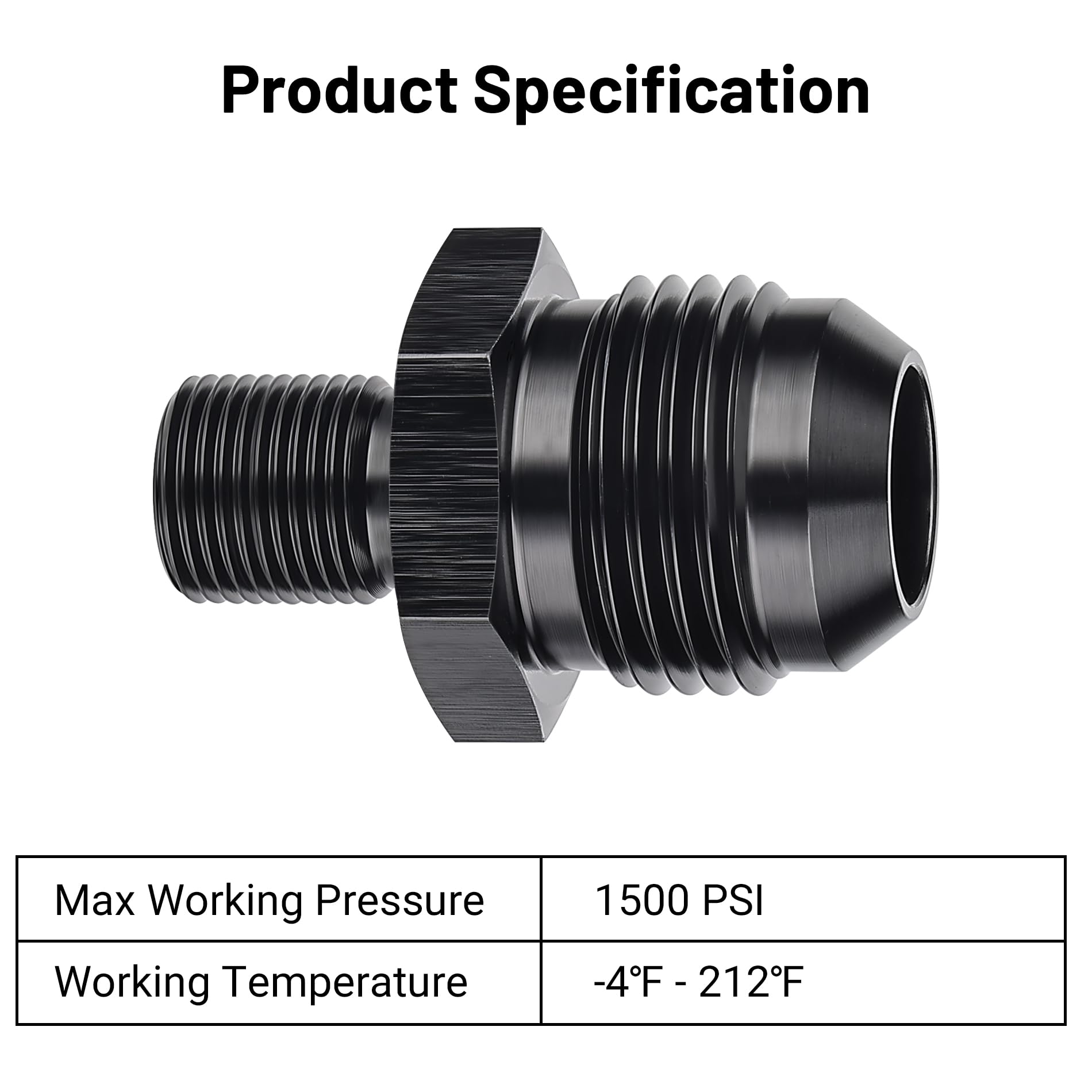 Evil Energy 10An Male Flare To M12 X 1.0Mm Male Metric Fitting Adapter Aluminium Alloy 2Pcs