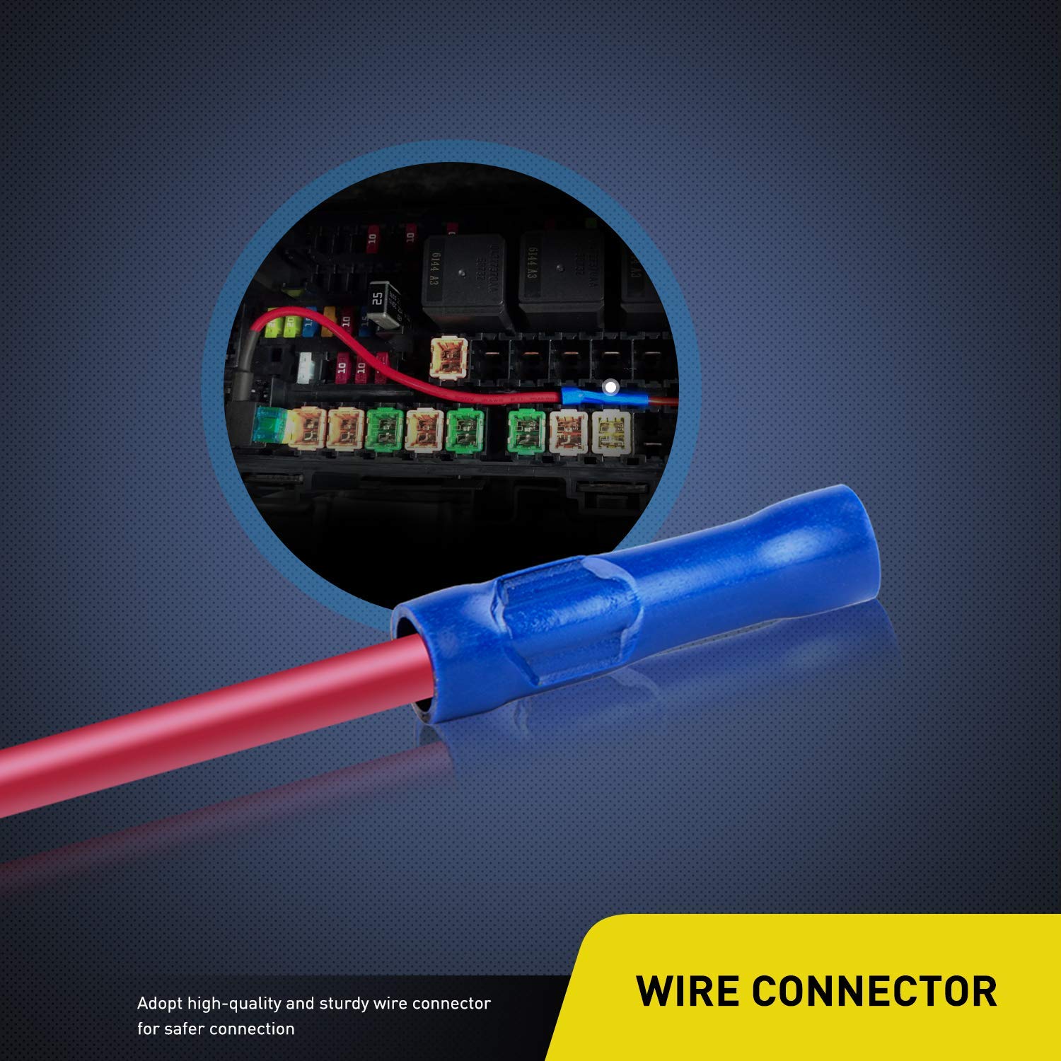 Nilight - 50038R 10 Pack 12V Car Add-A-Circuit Fuse Tap Adapter With 5 Amp Low Profile Mini Blade Fuse Set For Cars Trucks Boats,Blue, Red, Black, Orange