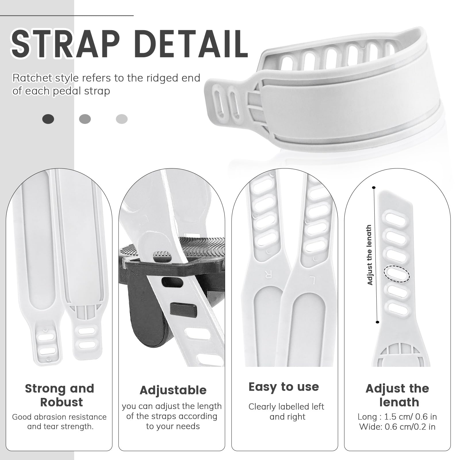 2Pcs Bike Pedal Straps, Spin Bike Pedals, Universal Exercises Bike Pedals Replacement, 12.5  2.1In Pedal Straps For Exercise Bik