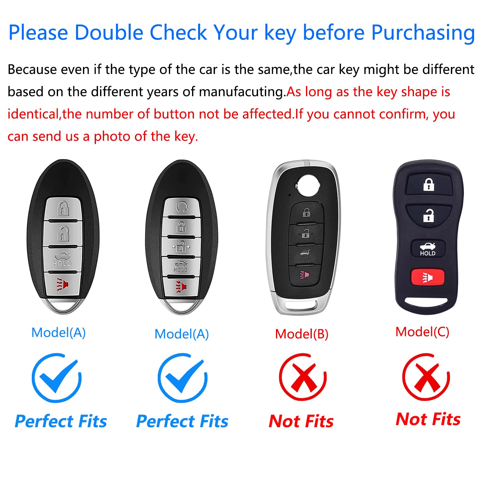 Ocezbiis For Nissan Key Fob Cover,Keychain,Zinc Alloy Protection Car Key Case For Altima Maxima Rogue Armada Pathfinder Morano V