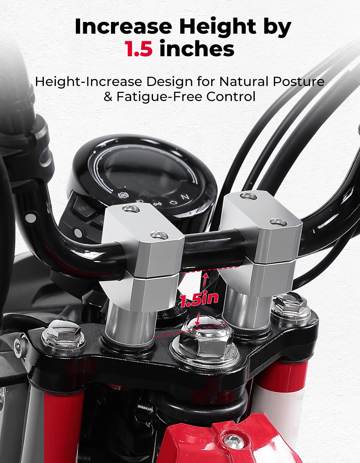 Kemimoto 7/8 Inch Motorcycle Handlebar Risers, Aluminum Alloy Motorcycle Risers Fit Atv Dirt Bike, Compatible With Kawasaki Suzu