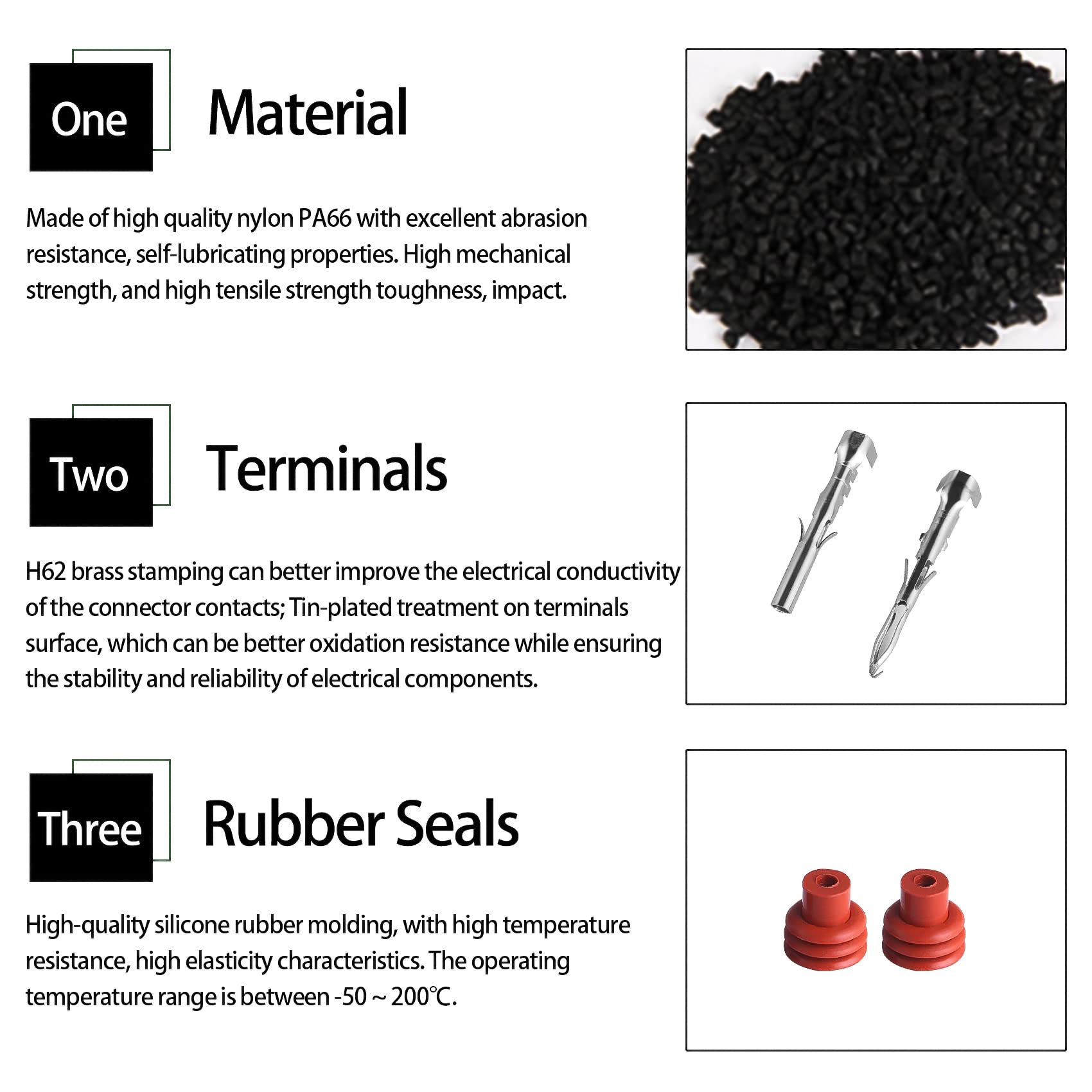 Muyi 14Awg Electrical Connectors Kits, 3 Sets 2 Pin Way Wire Harness Connectors Weatherpack Connector Kit…