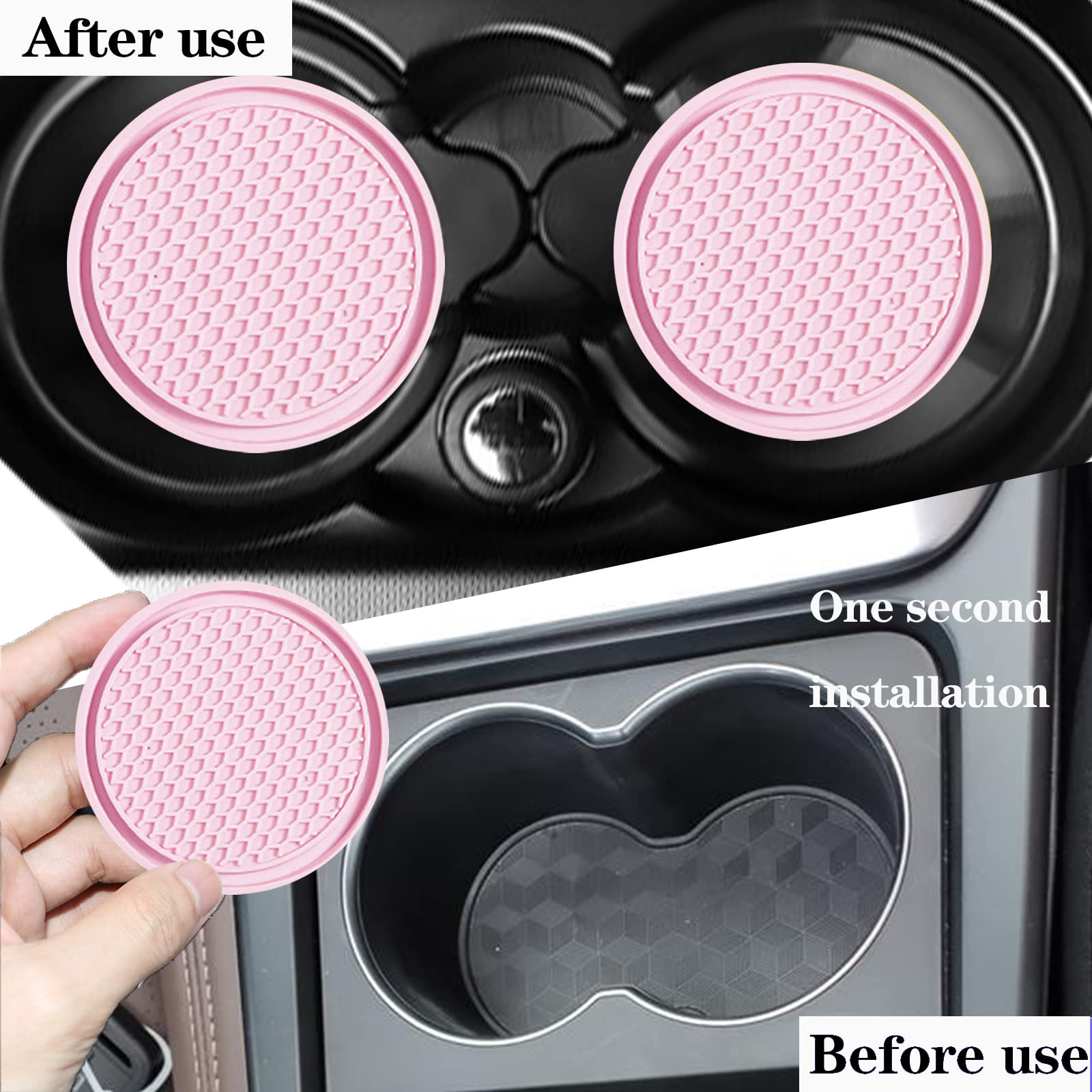 Sodcay 4 Pcs Car Cup Holder Inserts, Anti Slip Pvc Honeycomb Waterproof Fixed Tea Coasters, Universal For Vehicle Interior Cup M