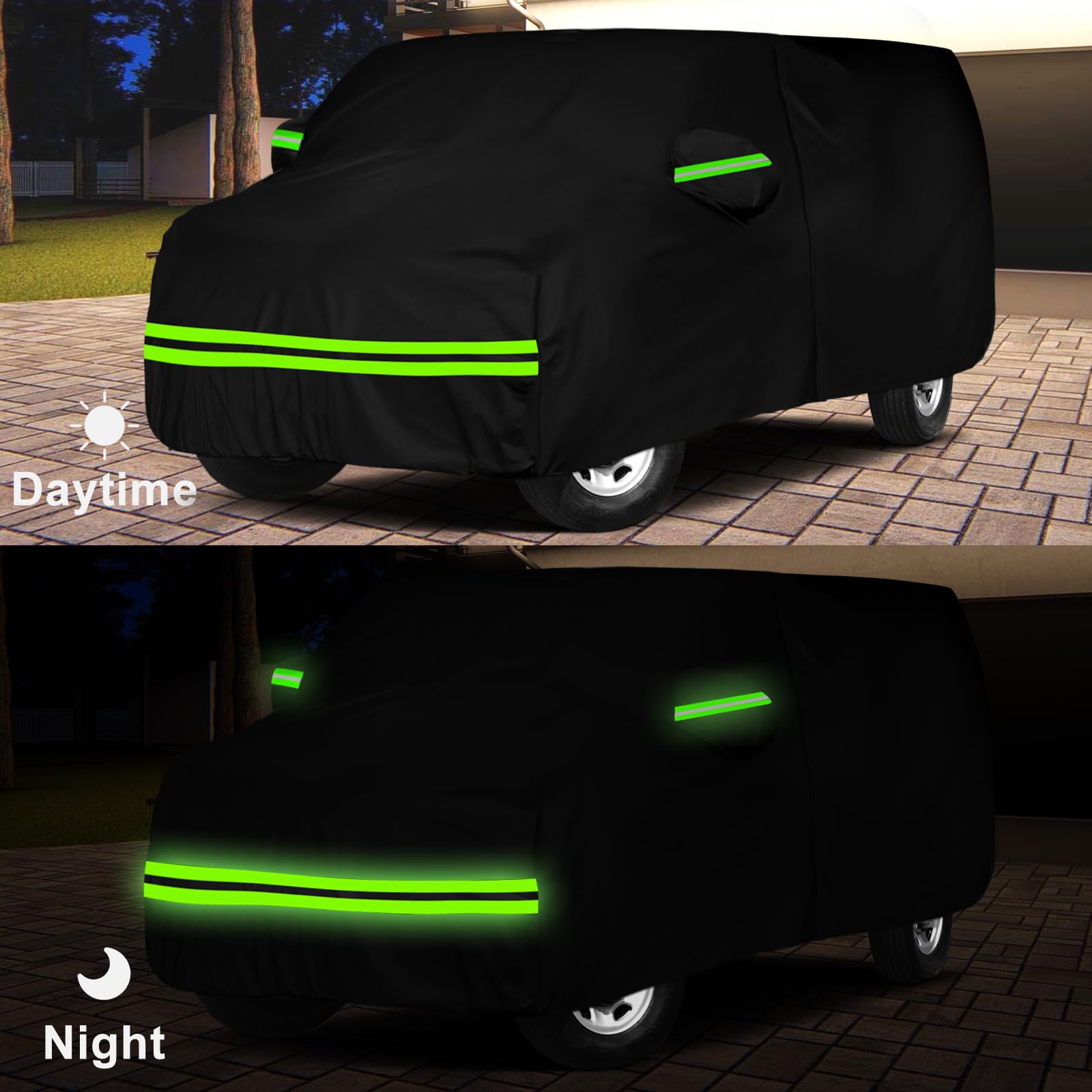 Waterproof Car Cover Compatible with Chevrolet Express/GMC Savana Cargo Van 1500/2500/3500 Extended Length LWB 2003-2025, 6 Laye