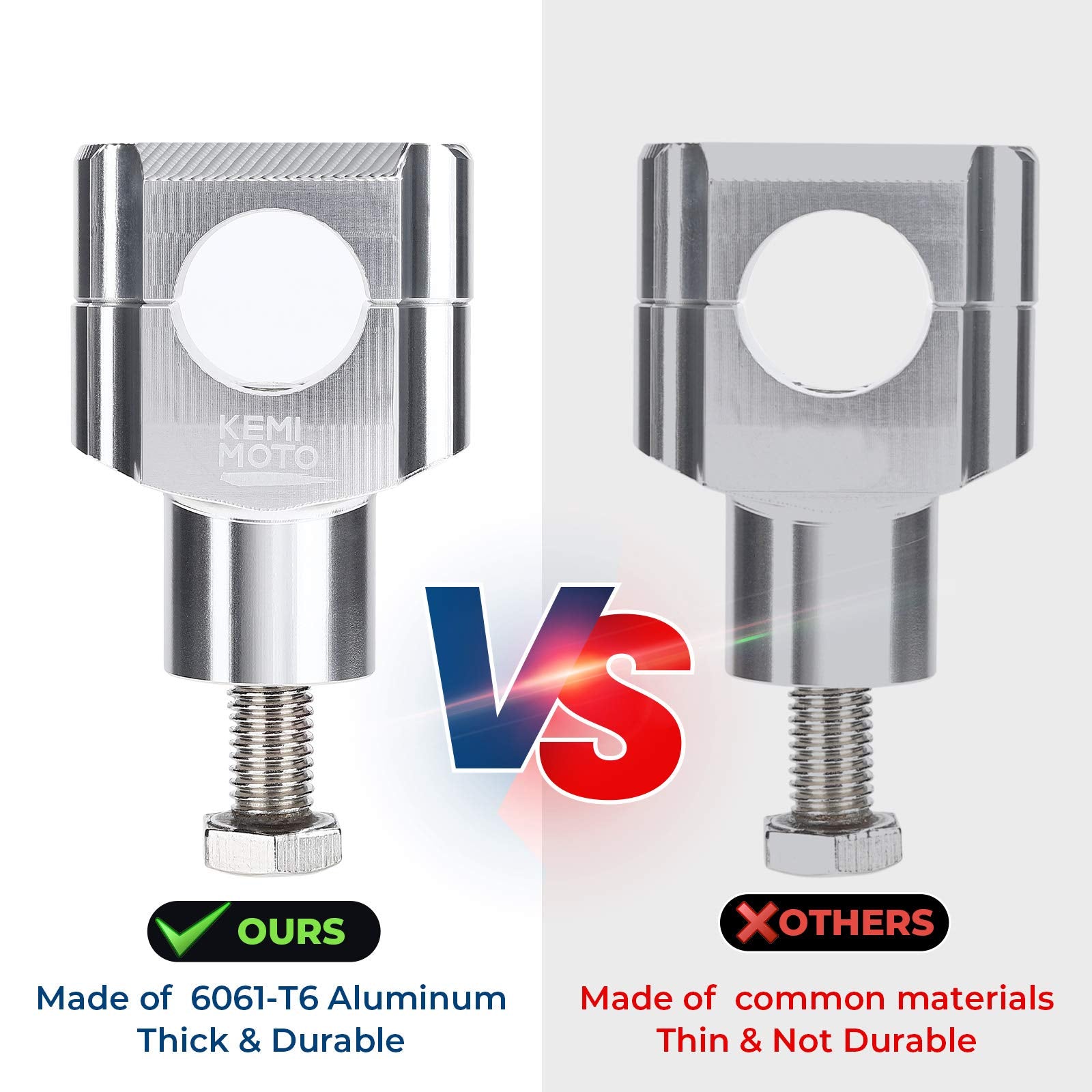 Kemimoto 1 Inch Motorcycle Handlebar Risers, Aluminum Alloy Motorcycle Risers, Compatible With Sportster Softail Dyna V-Star Shadow, Universal Motorcycle Accessories