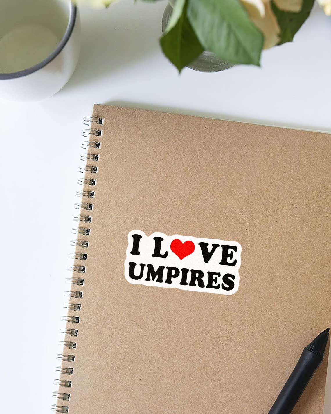 Saiki I Love Umpires Vinyl Sticker For Baseball Softball Catcher'S Mask, Helmet 3Inch, Fullcolor Sticker