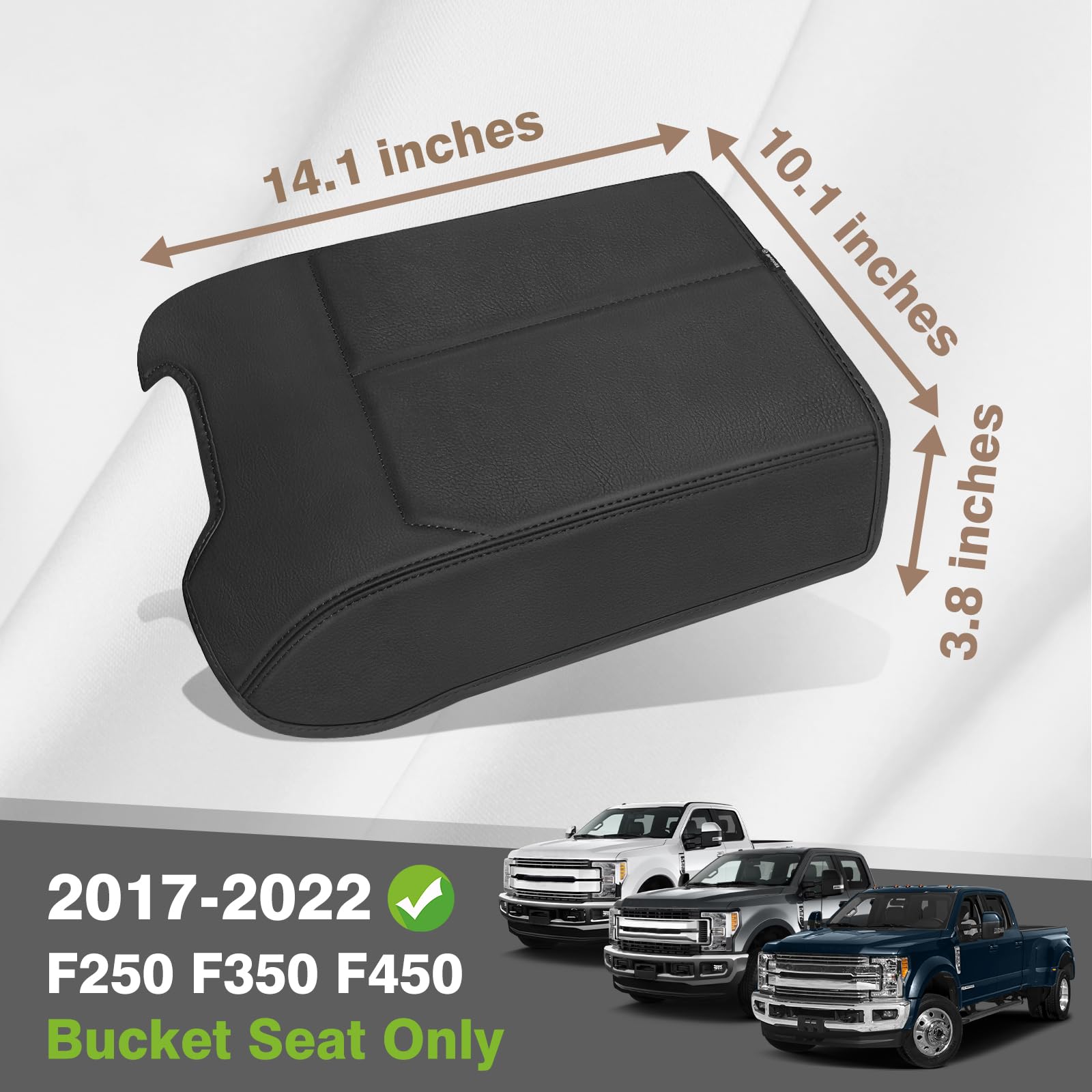 Muslogy Center Console Armrest Cover Compatible With Ford F250 F350 F450 2017-2022 Super Duty Comfort Armrest Pad Arm Rest Cushi