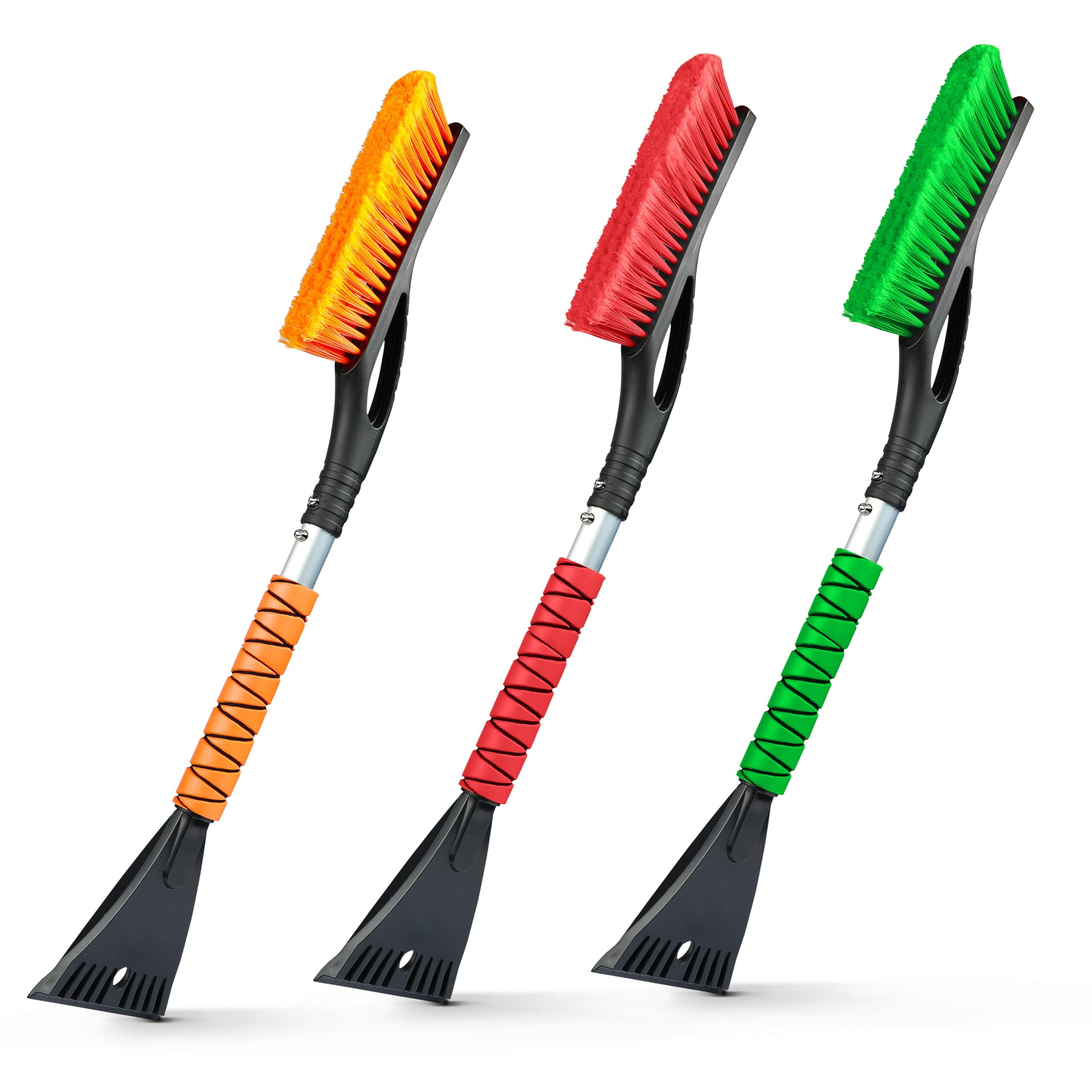 Econour 27'' Aluminum Snow Brush With Ice Scrapers For Car Windshield And Window | Car Snow Scraper And Brush With Ergonomic Foa