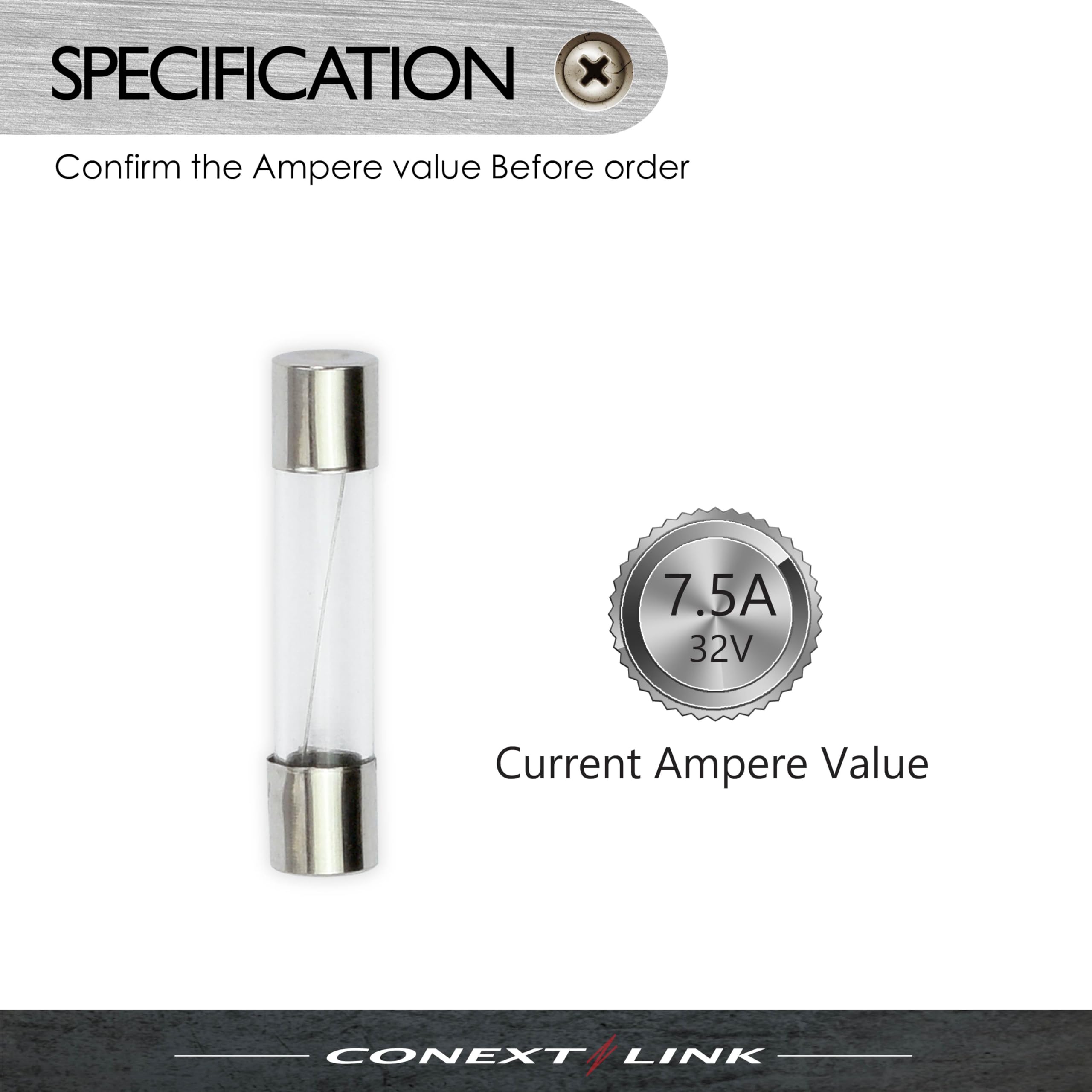 Conext Link Agc 7.5-25 Nickel Glass Tube Fuse 25 Pack [7.5 Amp]