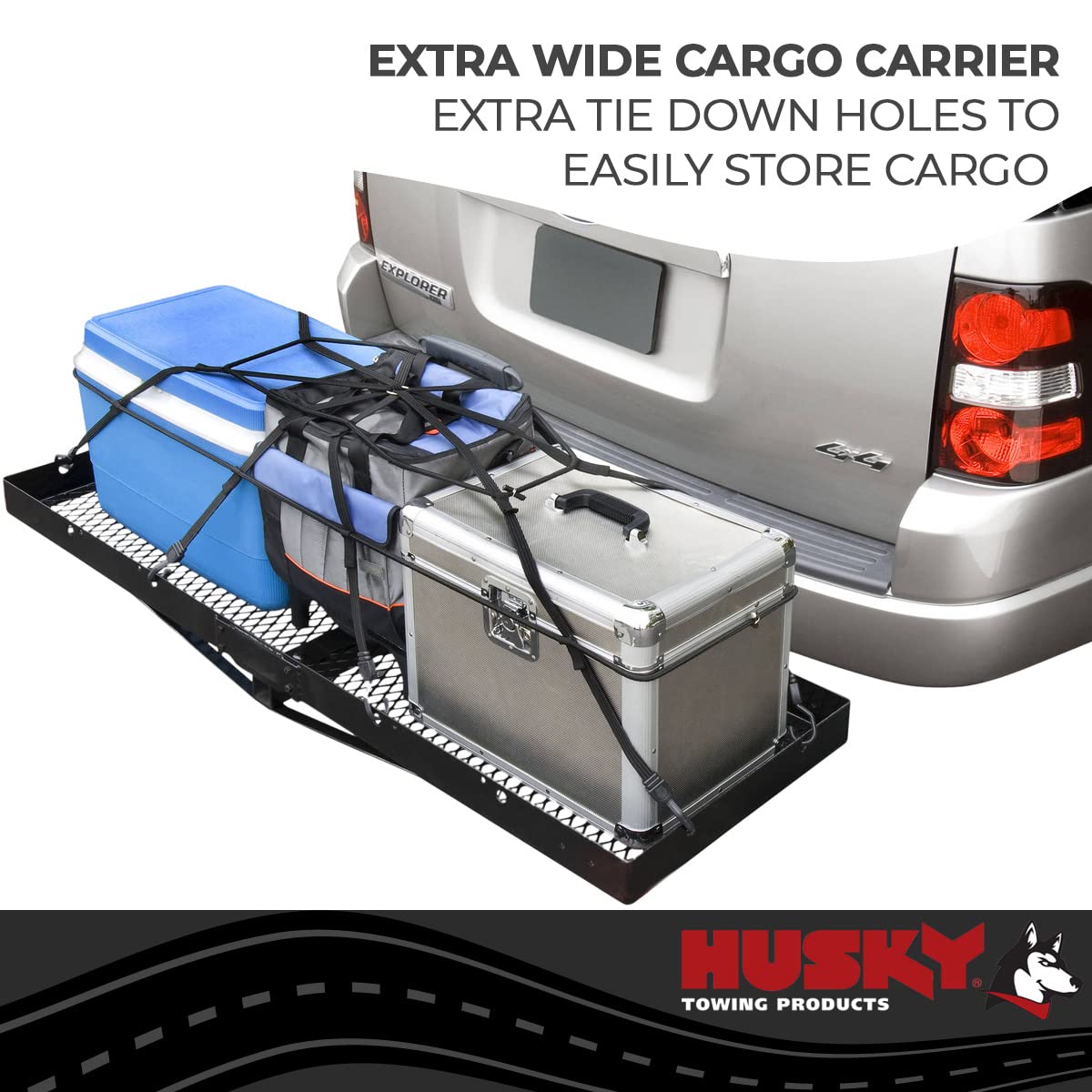 Husky Towing Liners 81148 Extra Wide Steel Cargo Carrier - 500 Lb. Capacity