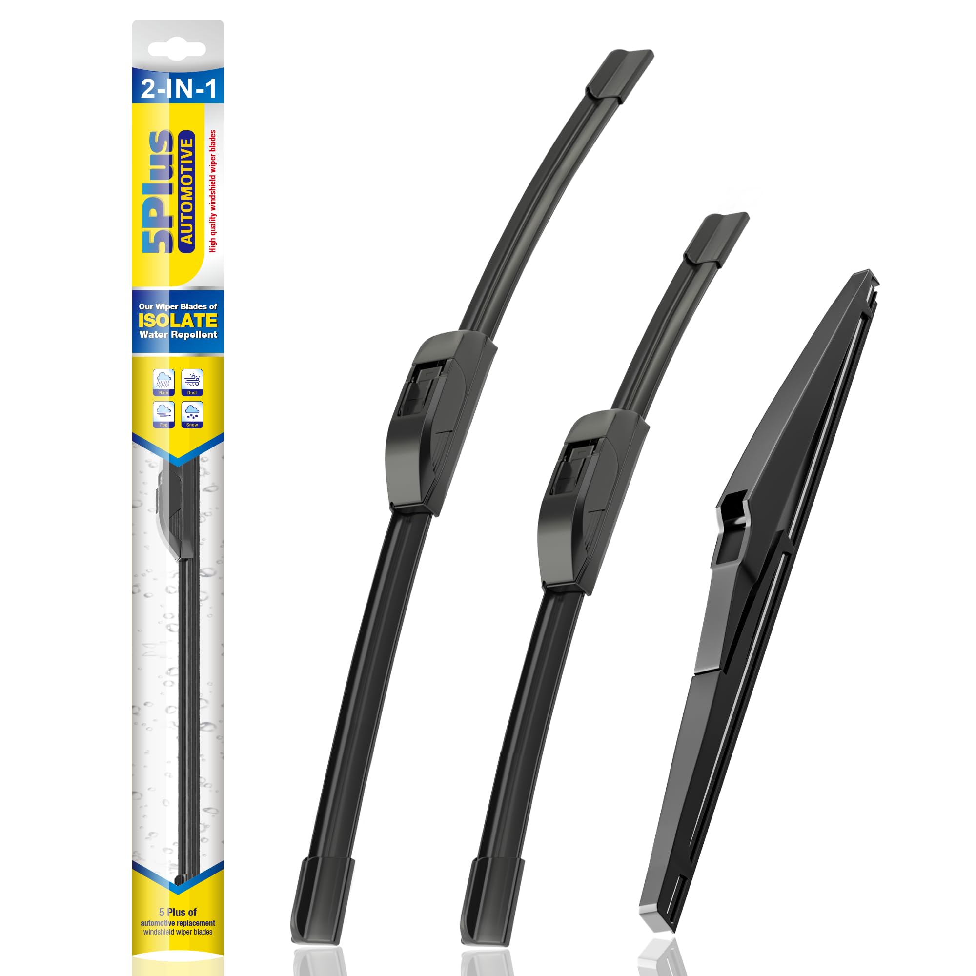 5 Plus Silicone Windshield Wiper Blades Replacement For 2018-2013 Toyota Rav4 Wiper Blades(Set Of 3),Automotive Replacement Wind