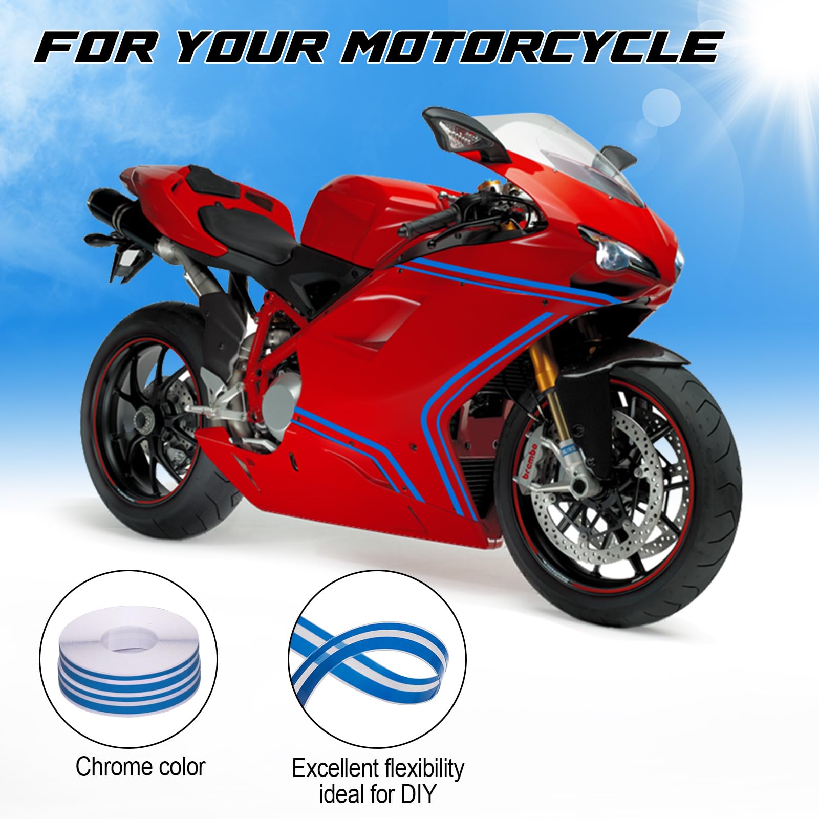 Spurtar Car Pinstripe Tape, Pinstriping Automotive Tape, Vinyl Thin Car Fine Line Decals, Motorcycle Boat, Racing Stripes, 2 Rol