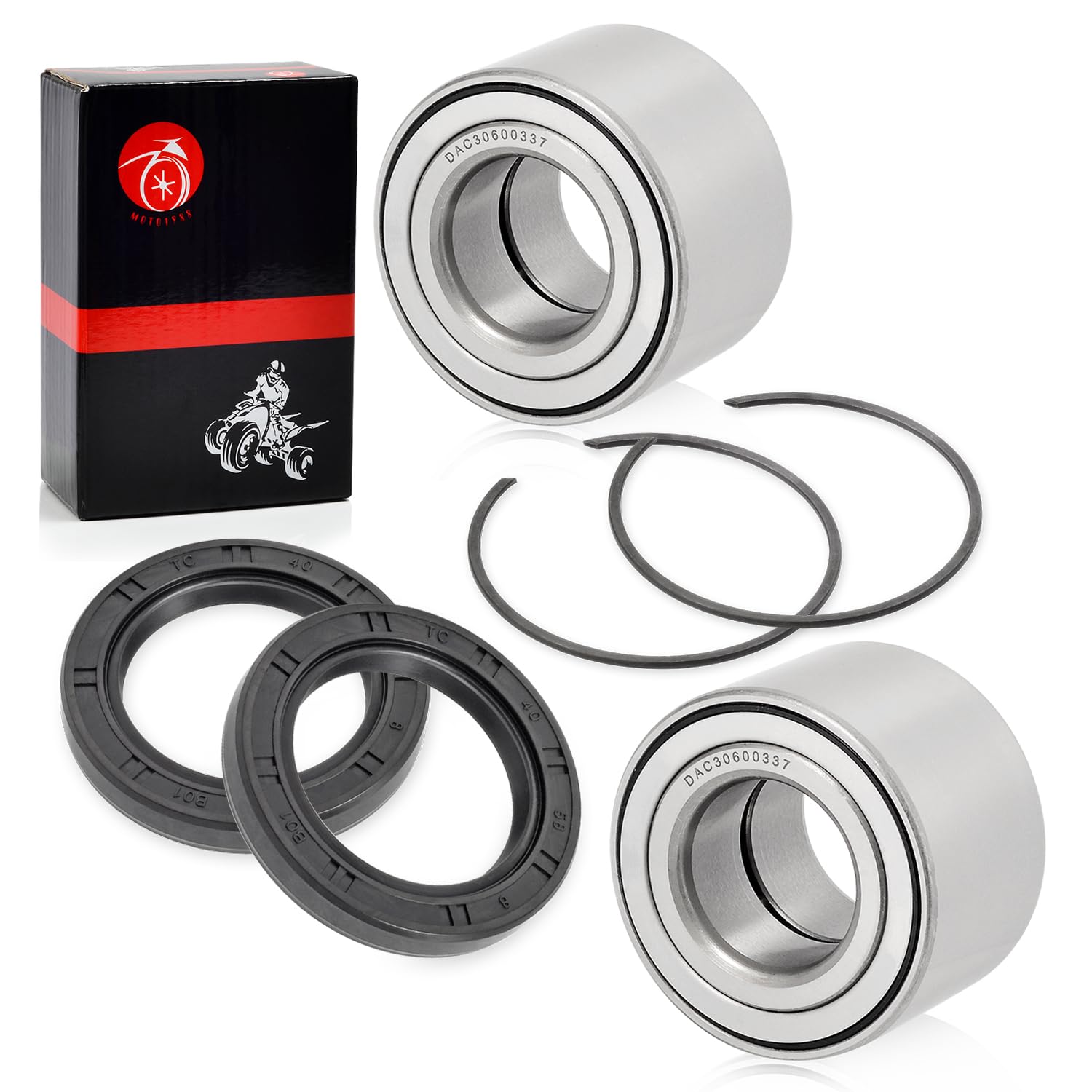 Heavy Duty Front Wheel Bearing 30X60X37Mm & Circlip For Can-Am Maverick Commander Outlander Renegade Max 330 400 450 500 570 650 800 80 1000 Defender Hd10 Hd8 Ds450 293350118 293350040 293350150