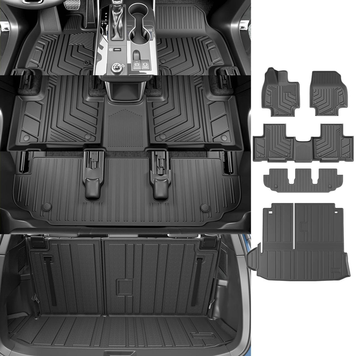 Powoq Floor Mat Compatible With 2020-2025 Toyota Highlander Cargo Mat Trunk Liner Cargo Liner Replacement For 2020-2025 Toyota H