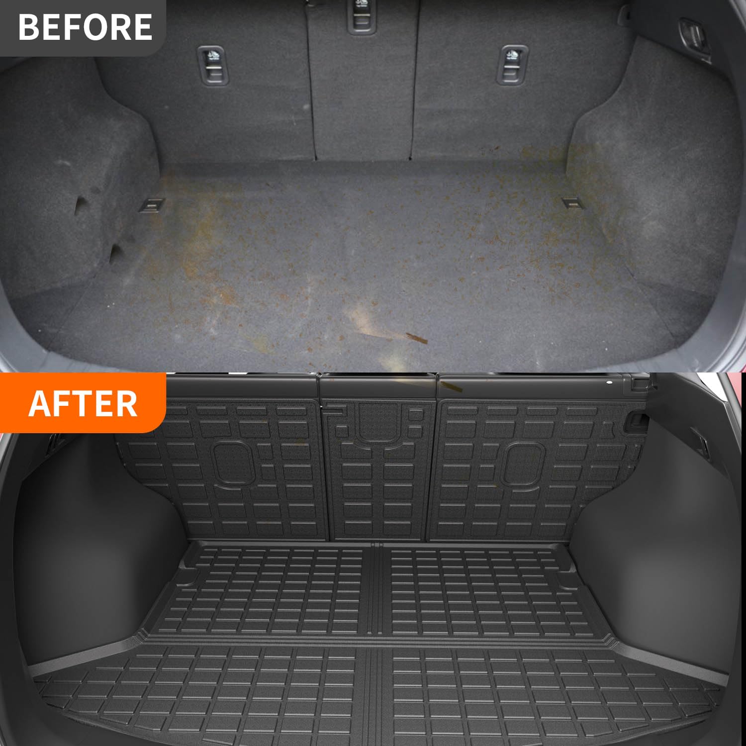 Powoq Cargo Mat Compatible With 2017-2022 Mazda Cx5 Trunk Mat Tpe Cargo Liner Backrest Trunk Liner Replacement For 2017-2022 Mazda Cx-5 Accessories