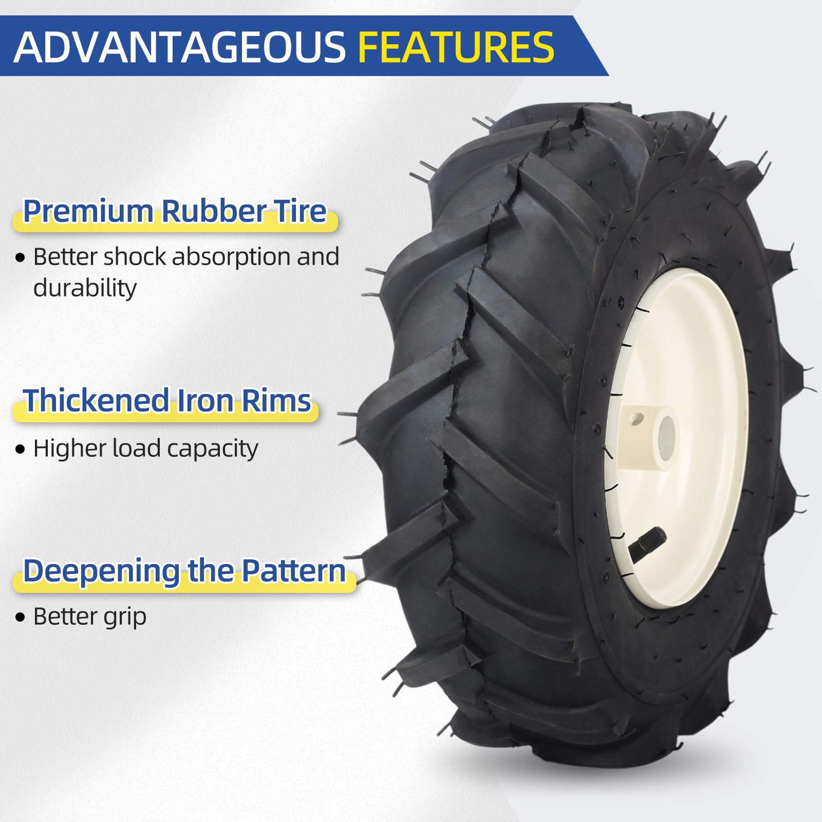 Gicool 13X5.00-6'' Tiller Tire And Wheel, ?3/4'' Axle Size?, 3-1/8'' Centered Hub, Compatible With Craftsman & Troy-Bilt Tiller