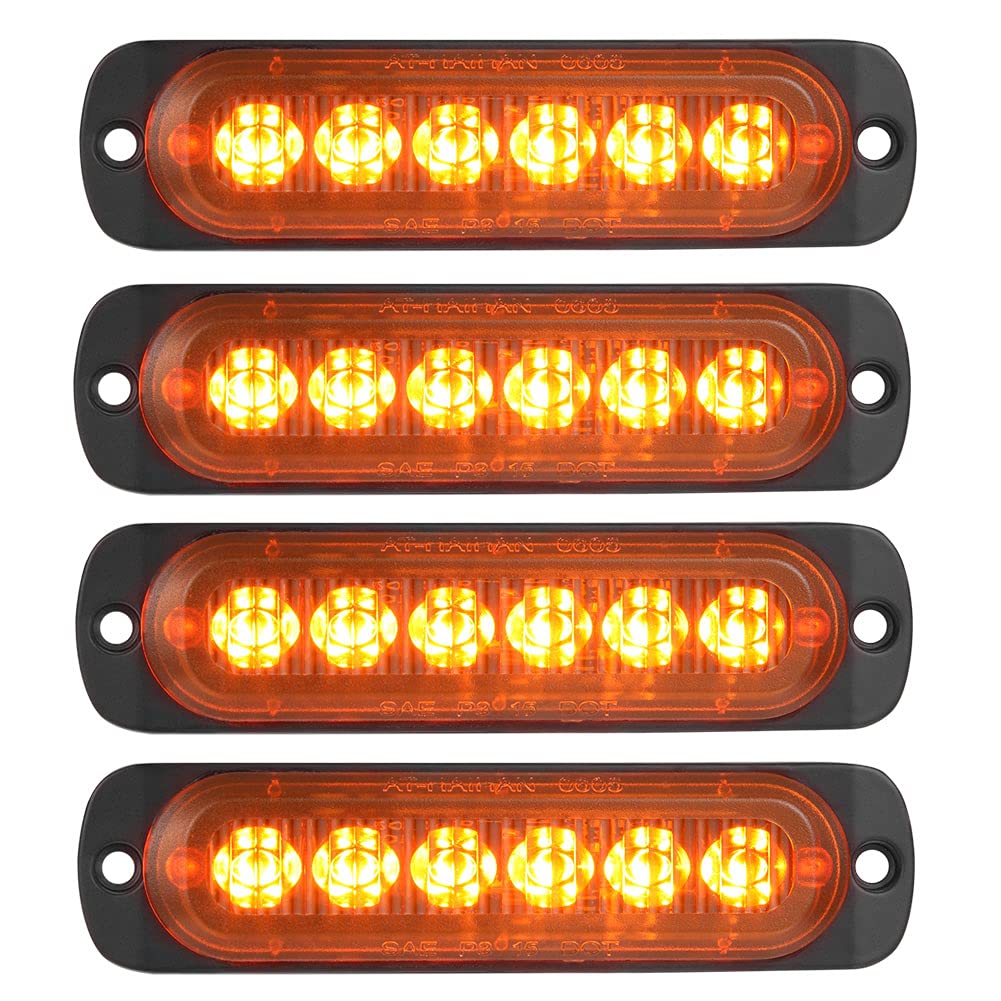 At-Haihan Pack Of 4 Aluminum Housing Amber Led Trailer Side Marker Lights Clearance Lamp, Dot Compliant Waterproof Surface Mount