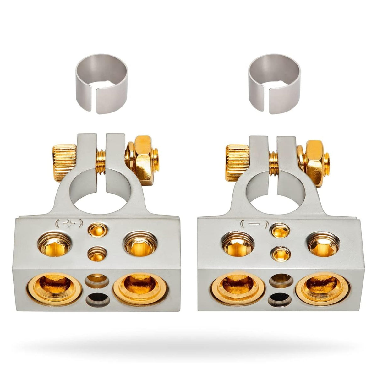 Installgear 0/4/8 Or 10 Gauge Battery Terminals With Shims - Positive And Negative - For Battery Pack, Car Battery Terminal, Bat