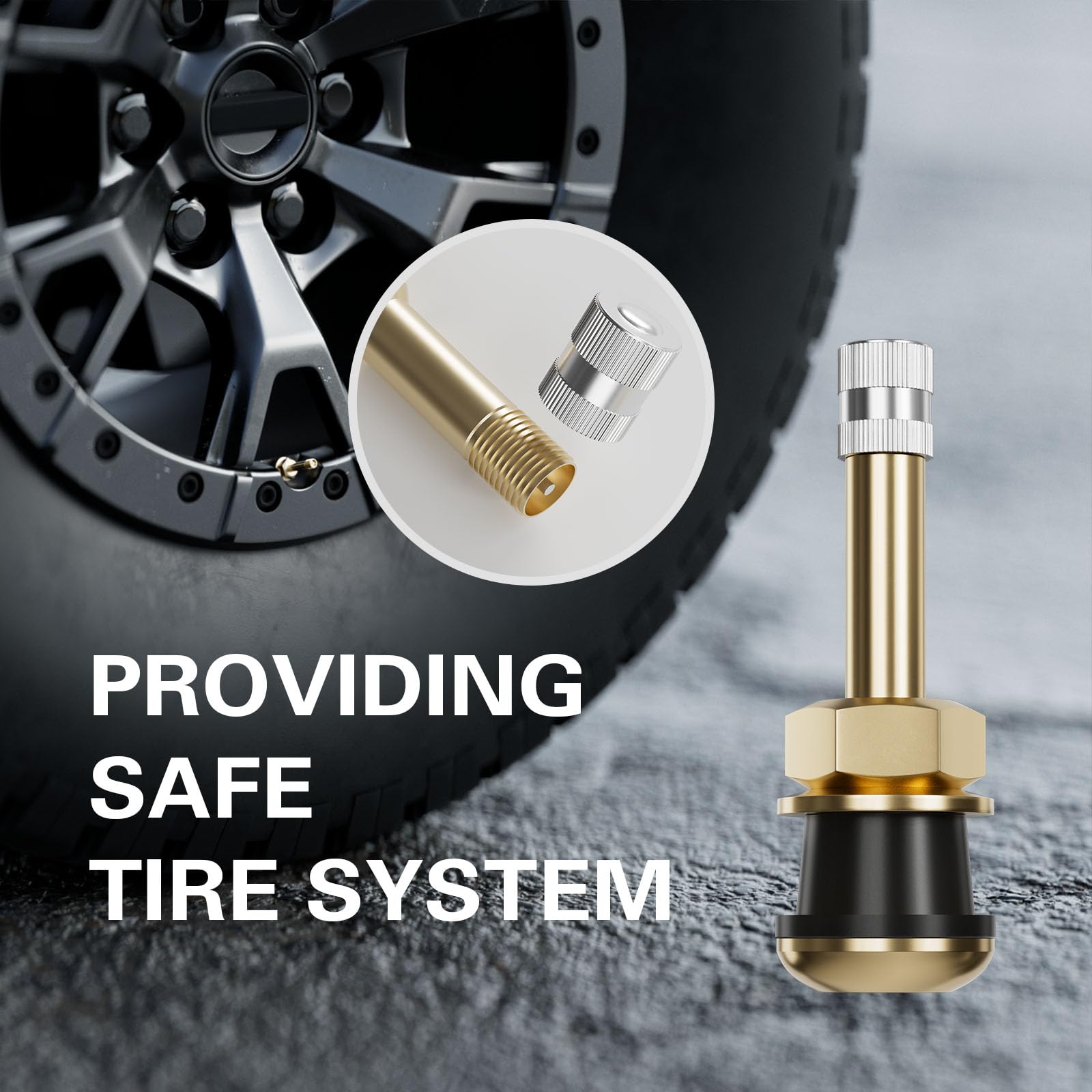 Ckauto Tr501 Tire Valve Stems, 1.5 Metal Valve Stems, Climp-In Brass Tire Valve Stem With Valve Stem Core For Rim F.625 '' (10 P