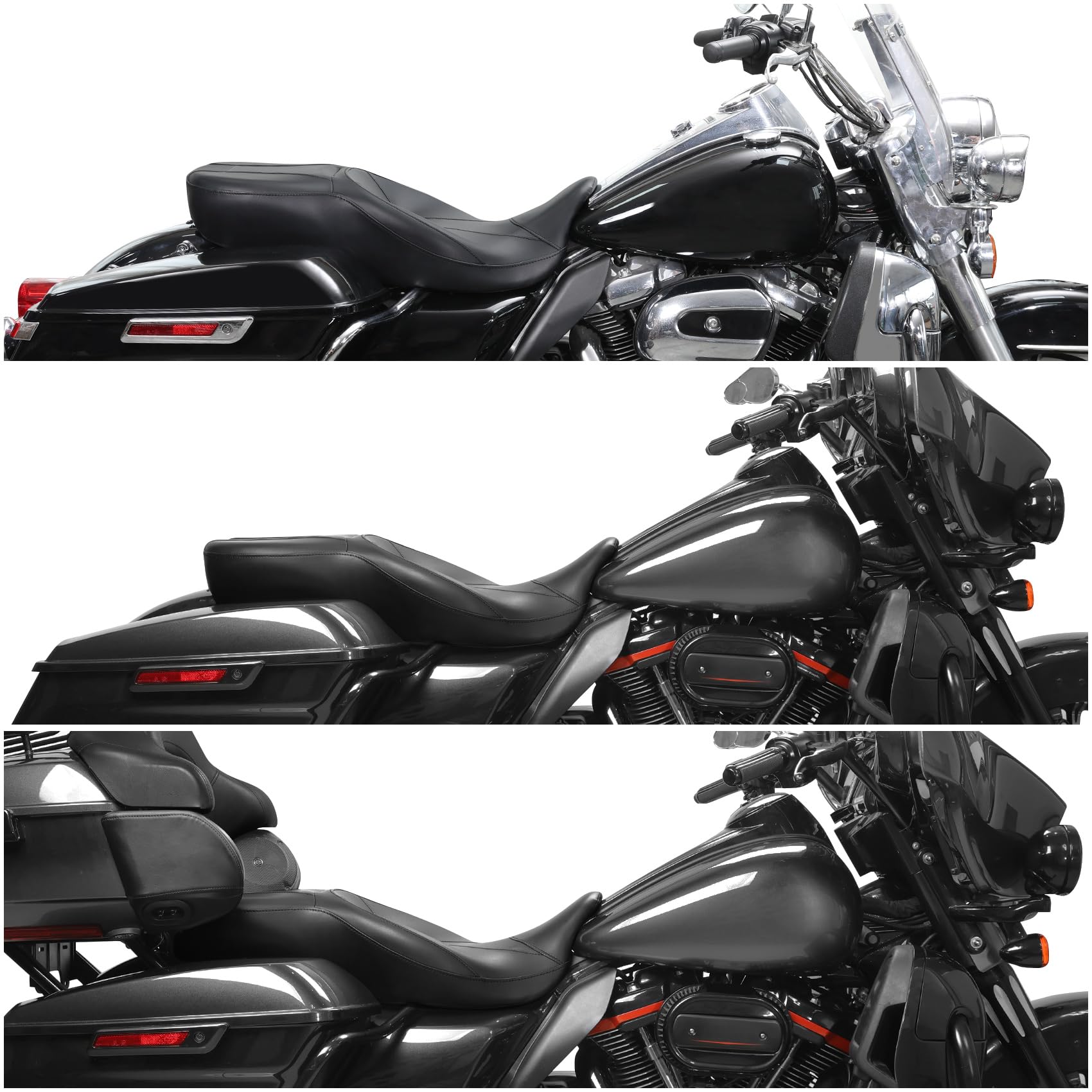 Xmt-Moto Hammock Rider And Passenger Seat Fits For Harley Davidson Touring And Tri Glide Models 2009-2023, For Road King Street