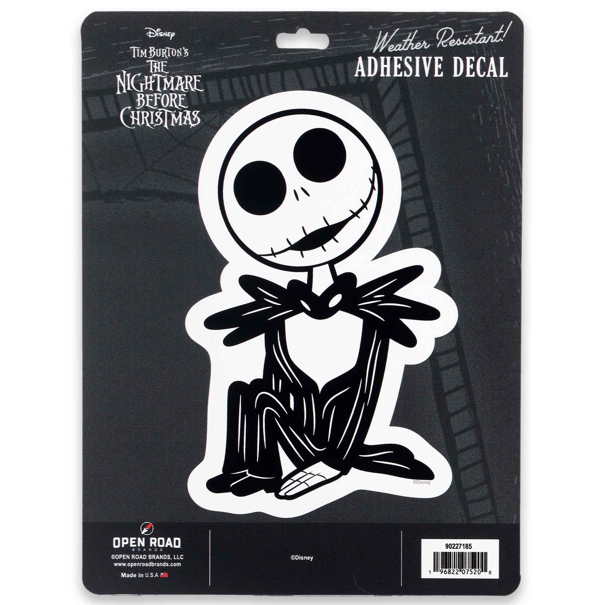 Disney The Nightmare Before Christmas Adhesive Vinyl Decal - Fun Jack Sticker Decal for Car - Great Gift Idea