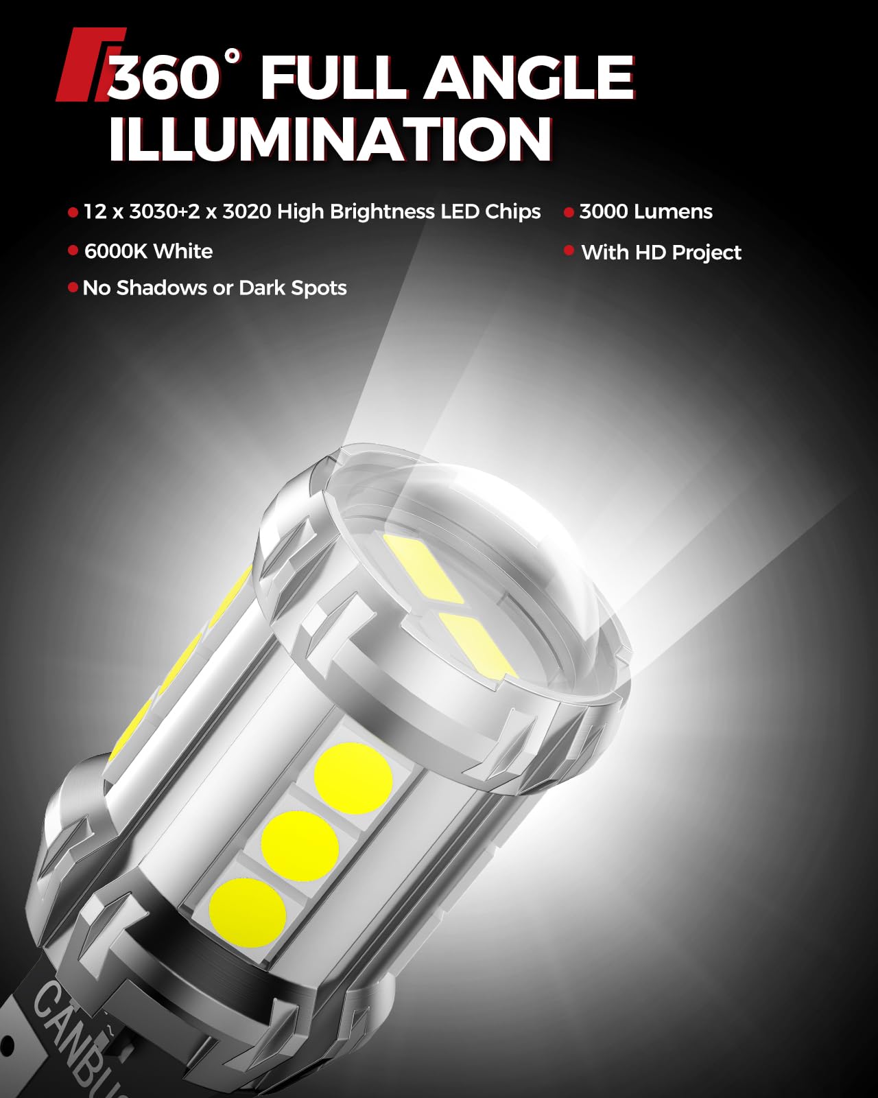 Torchbeam 921 Led Bulb Reverse Light 1000% Super Bright 906 W16W 912 T15 Led Bulb With Hd Projector For Backup Light, Reverse Li