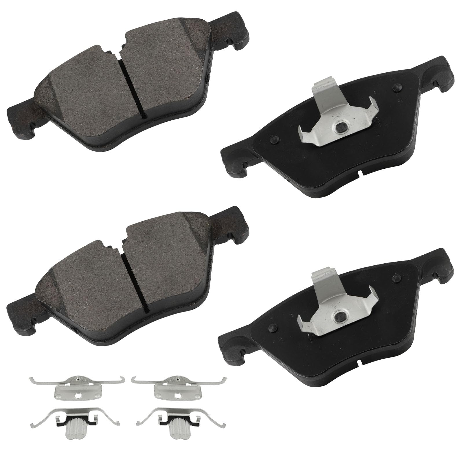 Cciyu D1504 Front Semi-Metal Disc Brake Pads Set W/Hardware Fit For Bmw For 528I 2011-2016,For Bmw For 528I Xdrive 2012-2016