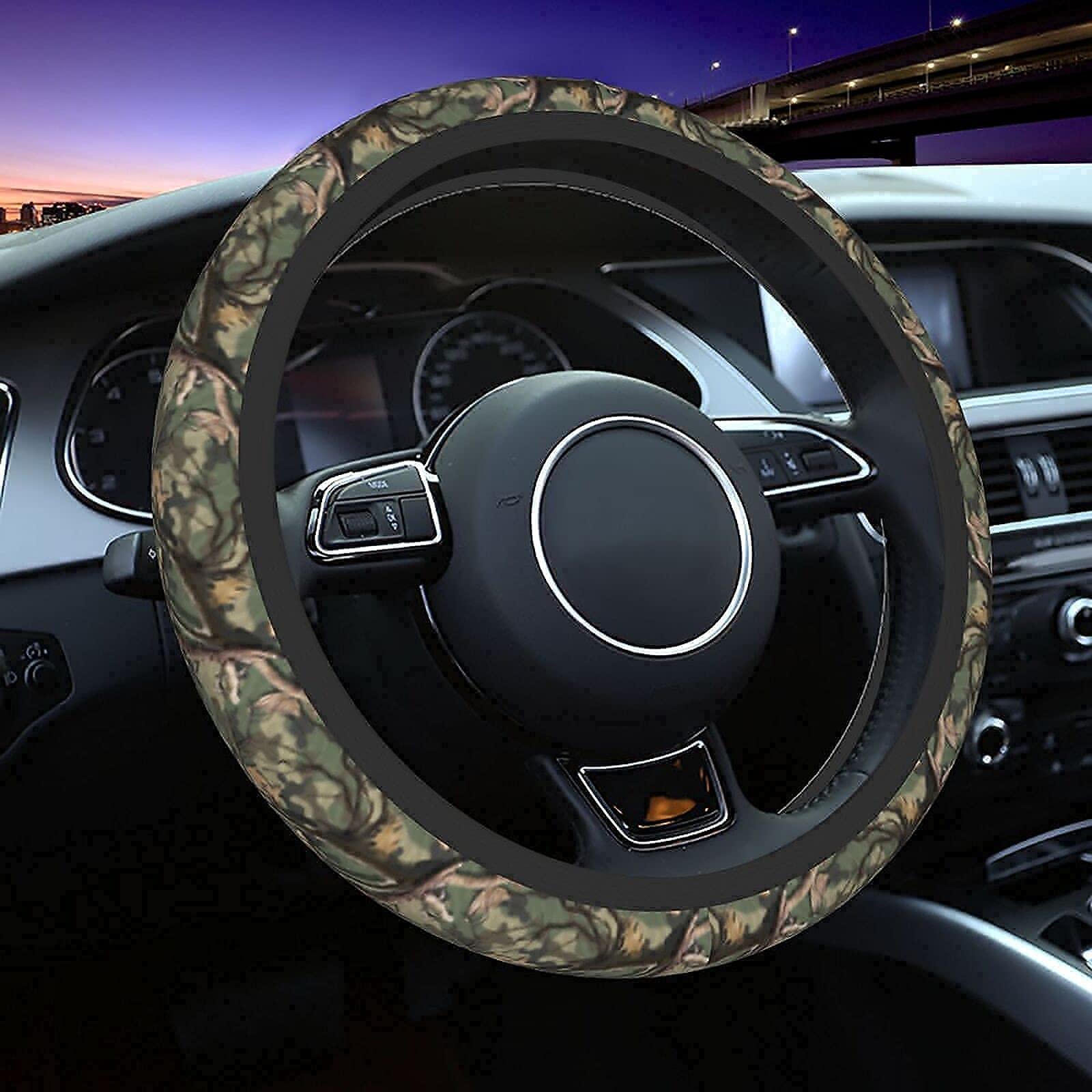 Camo Steering Wheel Covers Non Slip Neoprene Camouflage Tree Pattern Steering Wheel Protector Universal 15 Inch For Men Women