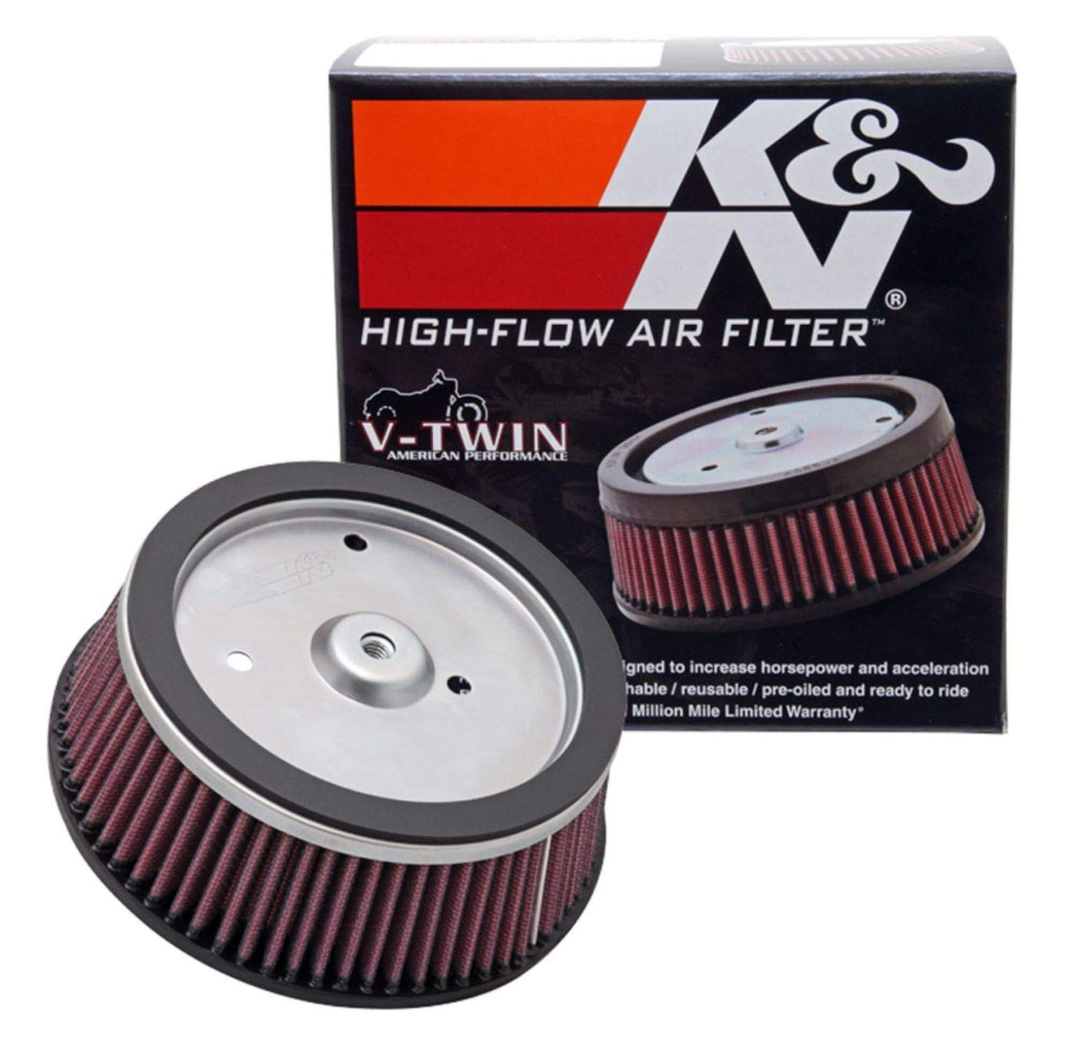K&N Engine Air Filter: High Performance, Premium, Powersport Air Filter: Fits 2001-2008 Harley Davidson (Screamin Eagle, Dyna, Road King, Ultra Classic Electra Gli, And Other Select Models) Hd-0800