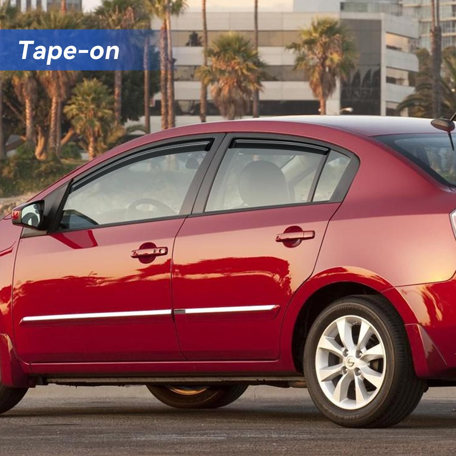 Window Visors Rain Guards Shield for 2007-2012 Nissan Sentra, Out-Channel Window Vent Wind Deflectors Visors Shades for 07-12 Ni