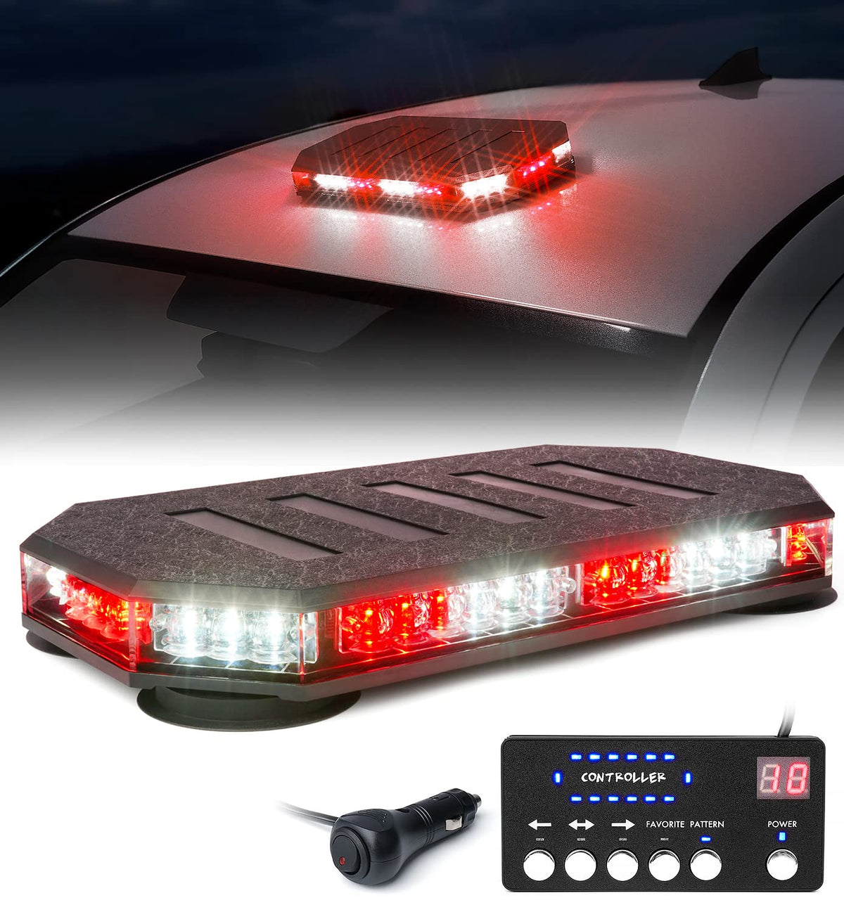 Lumenix 42 Led Roof Top Strobe Beacon Light Bar Hazard Warning Emergency Flashing Firefighter Lights With Controller For First R