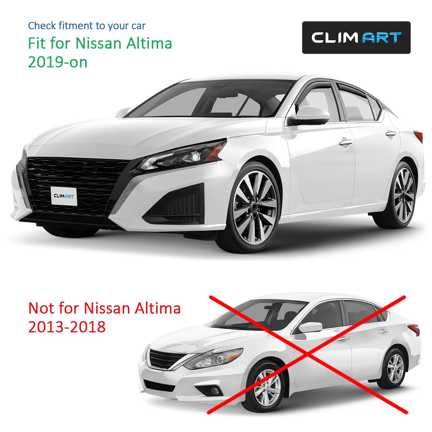 Clim Art In-Channel Incredibly Durable Rain Guards For Nissan Altima 2019-2025, Original Window Deflectors, Vent Window Visors,