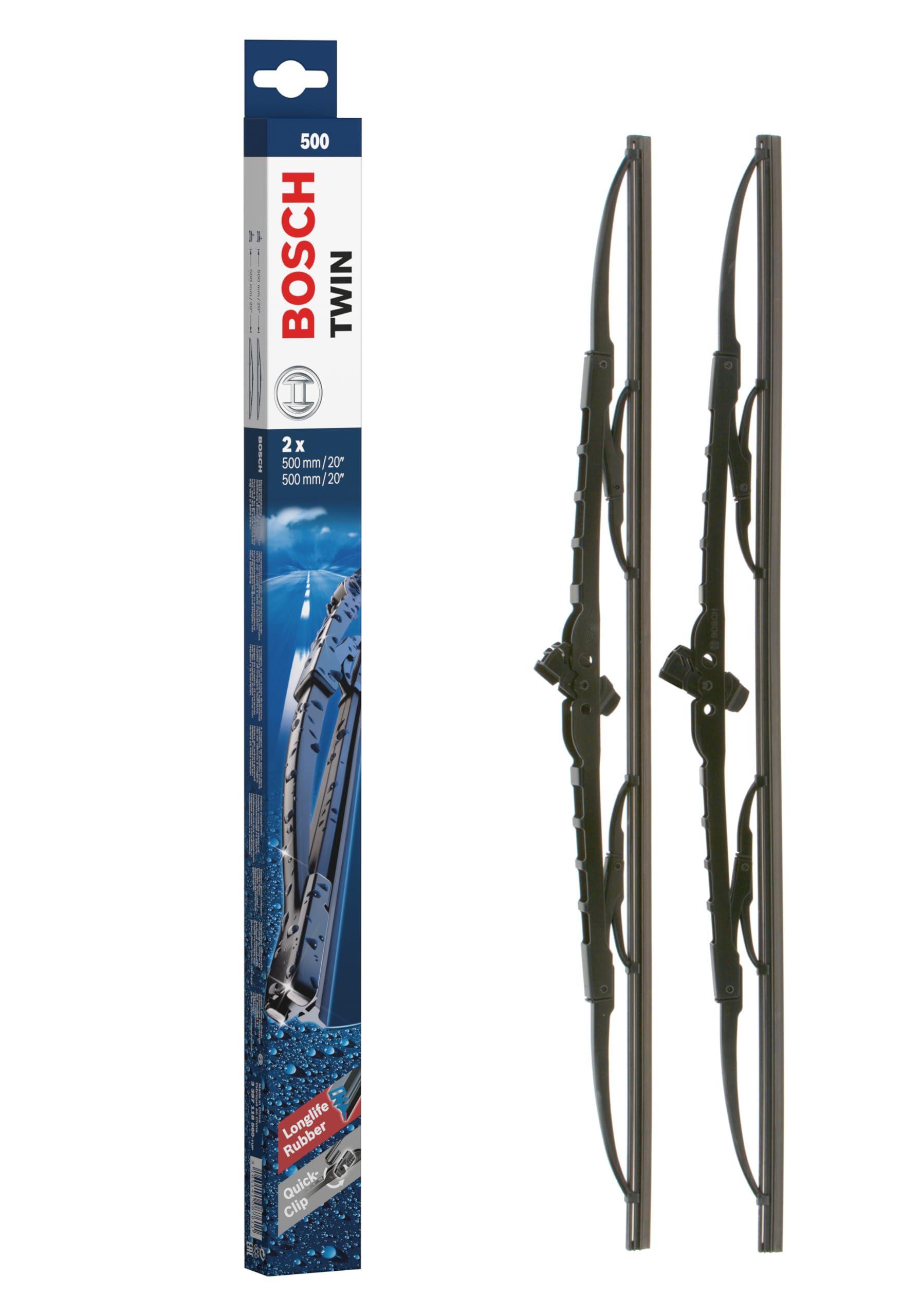 Bosch Wiper Blade Twin 500, Length: 500Mm/500Mm - Set Of Front Wiper Blades